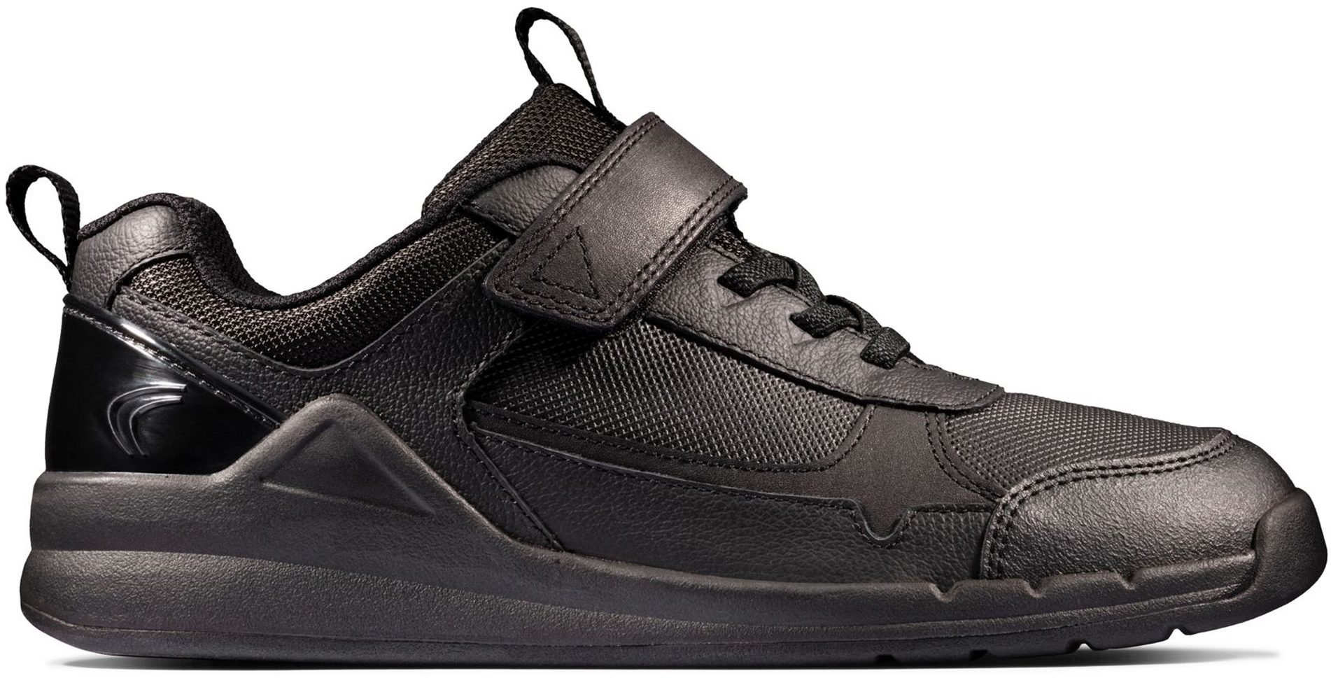 clarks orbit sprint youth black leather