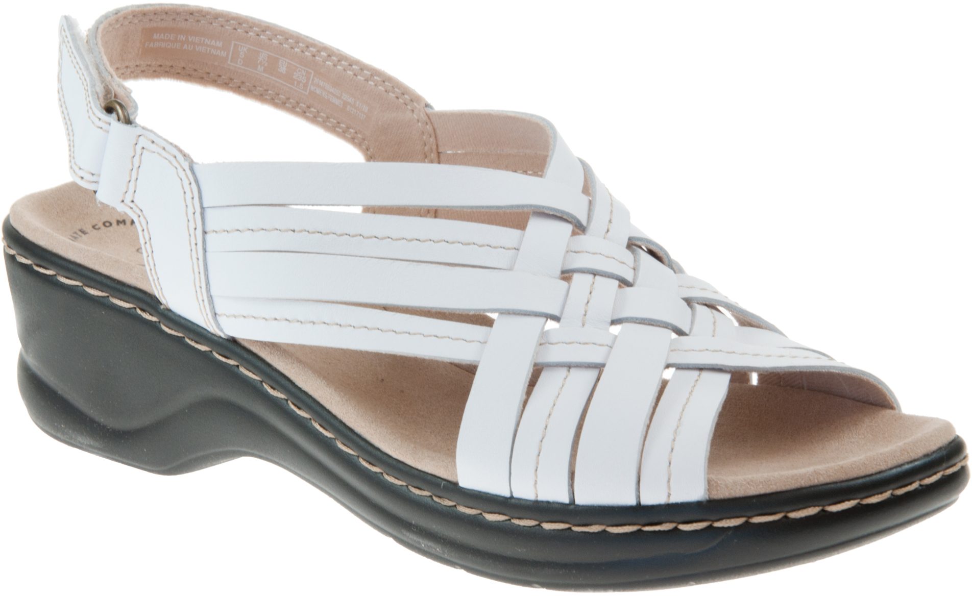 Clarks Lexi Carmen White Leather 26147669 - Full Sandals - Humphries Shoes