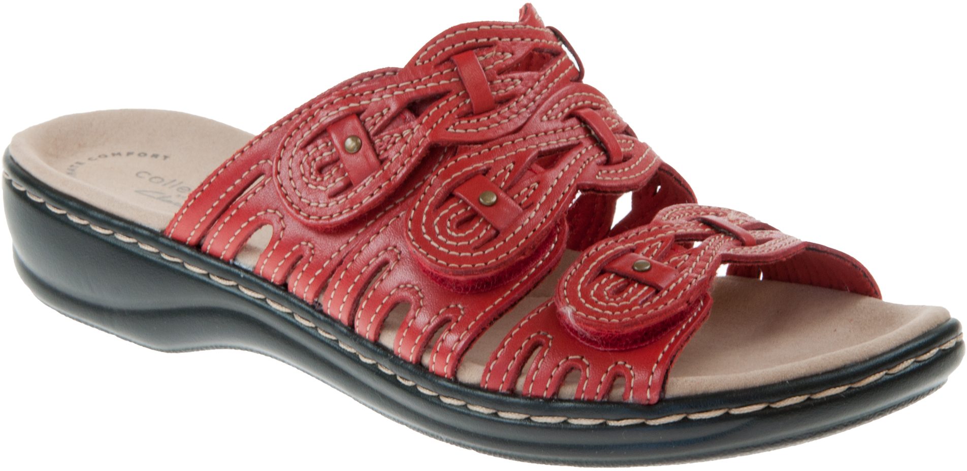 clarks womens red sandals