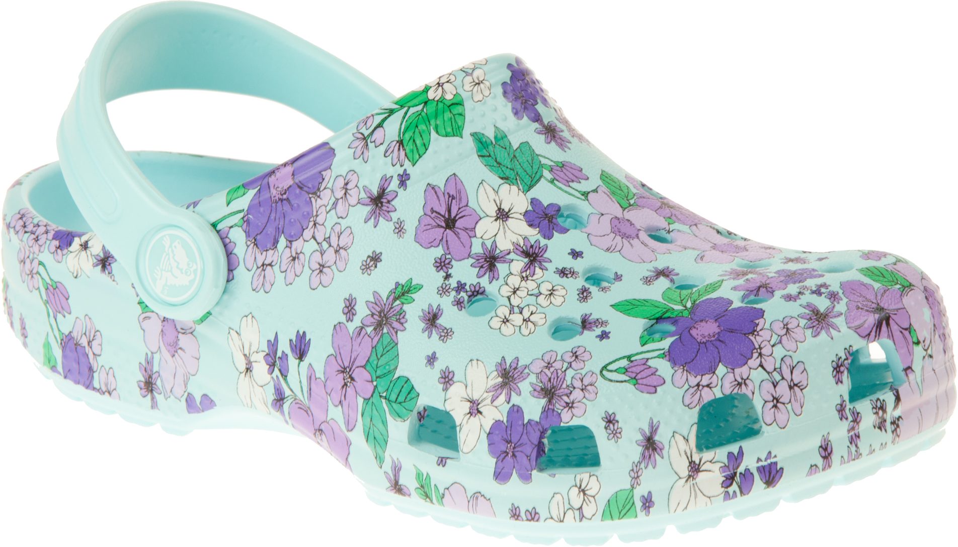 Crocs Classic Floral Clog Ice Blue 206146-409 - Girls Sandals ...