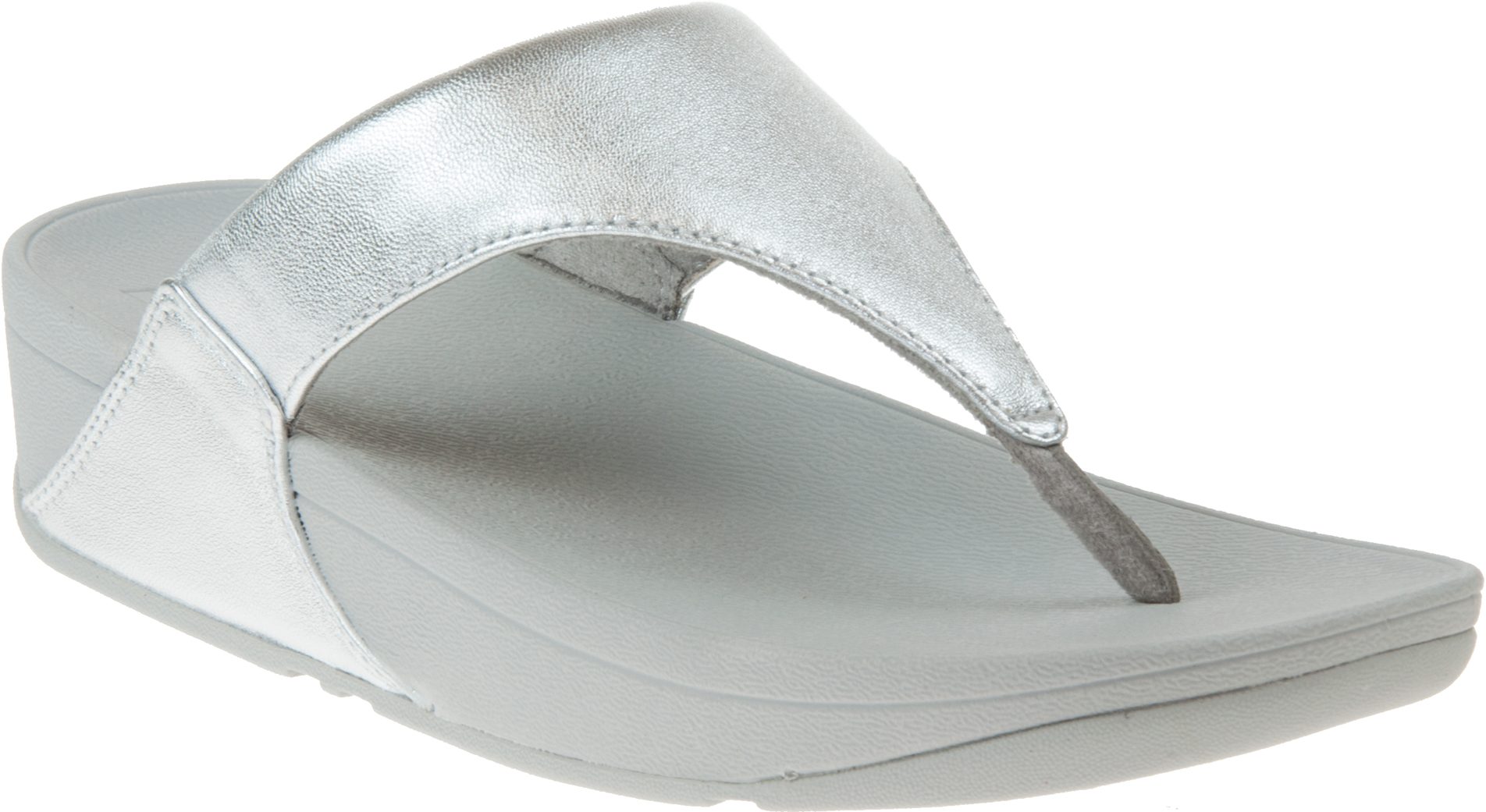 FitFlop Lulu Leather Silver I88-011 - Toe Post Sandals - Humphries Shoes