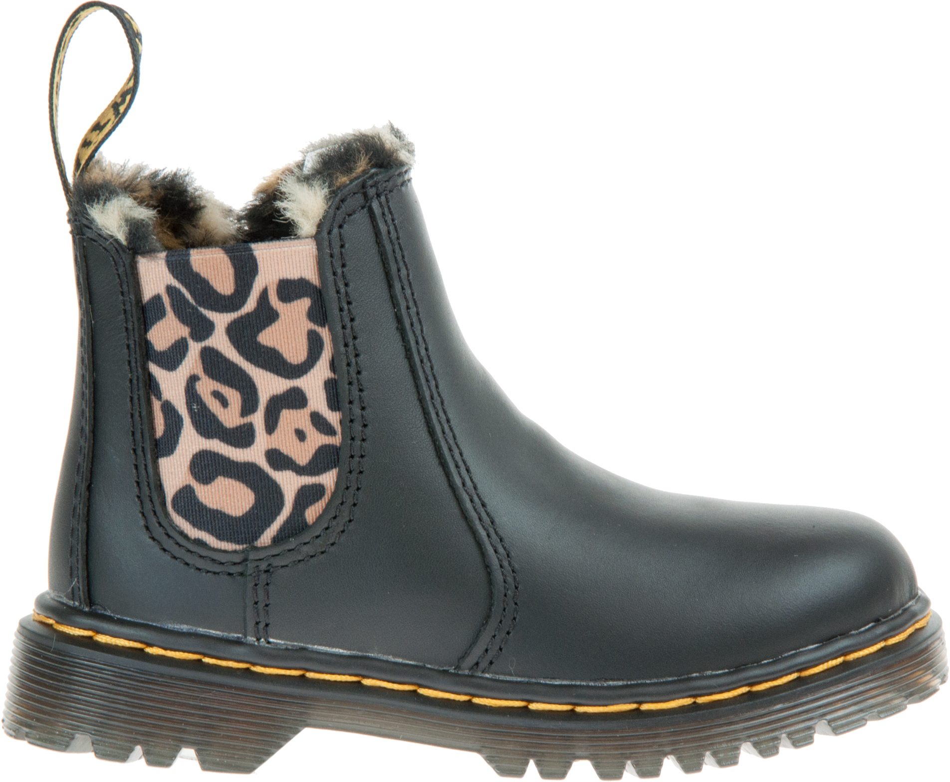 Dr. Martens 2976 Leonore Toddler Black Romario Leopard 26155001 Girls Boots Humphries Shoes