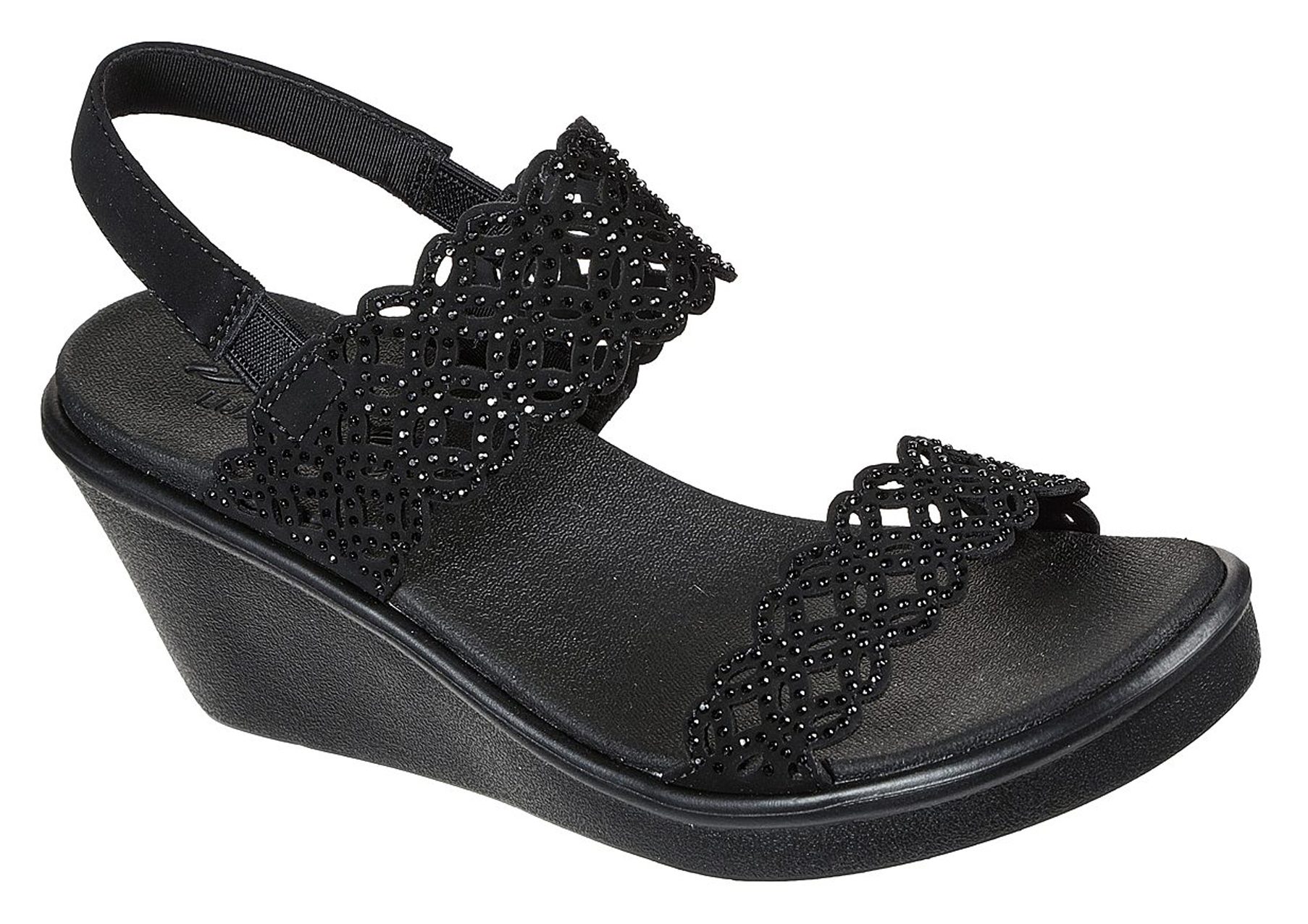 Skechers wedges black online