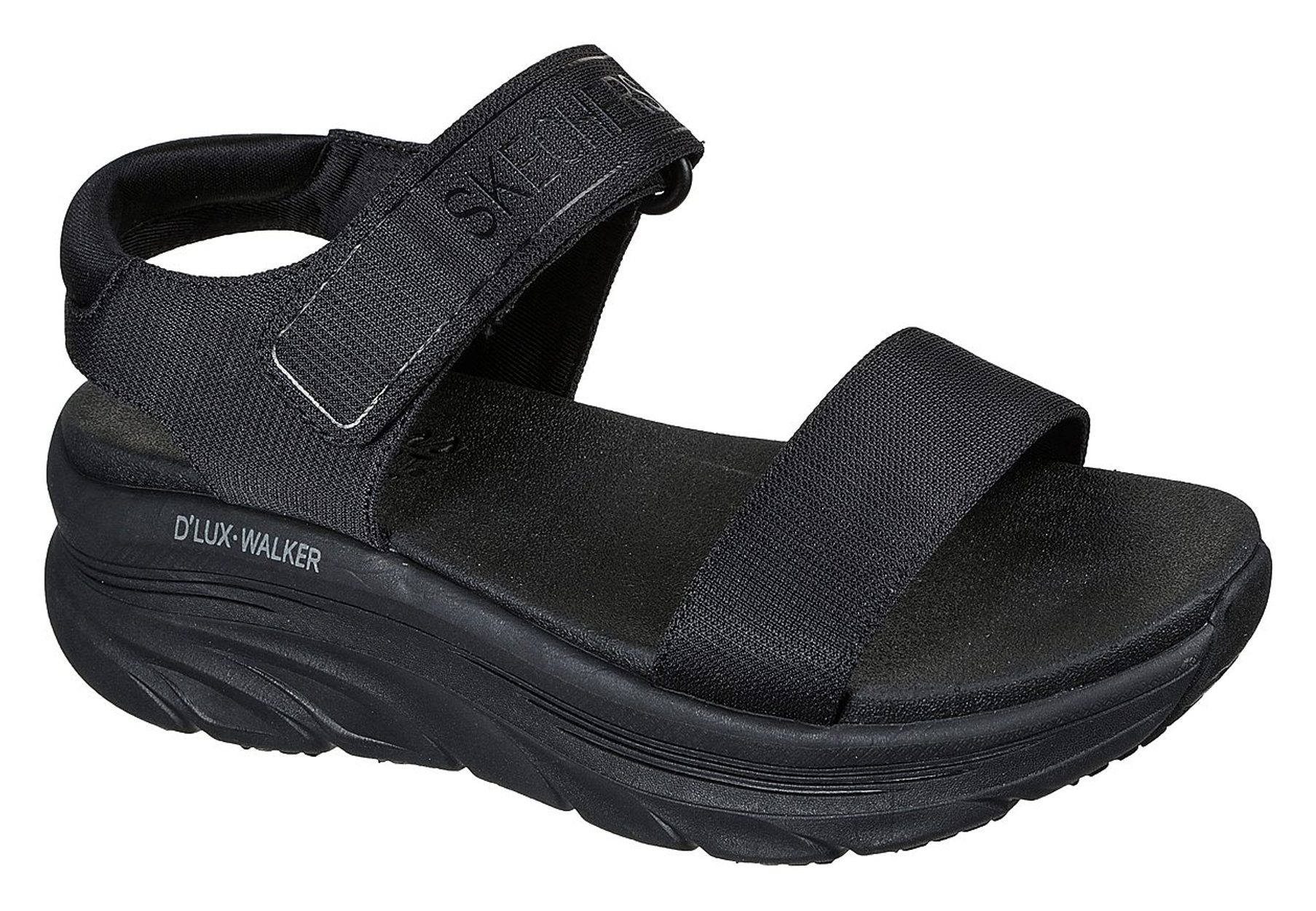 Skechers D'Lux Walker - New Block Black 119226 BBK - Full Sandals ...
