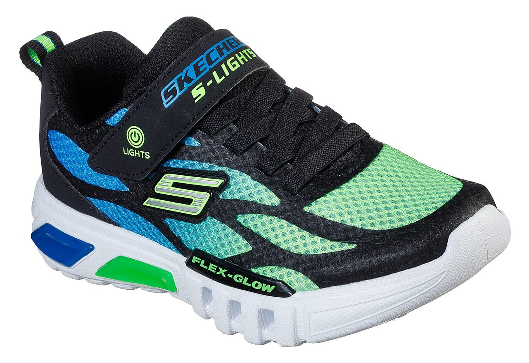 Skechers S Lights: Flex-Glow - Dezlo Black / Lime 400016L BBLM - Boys ...