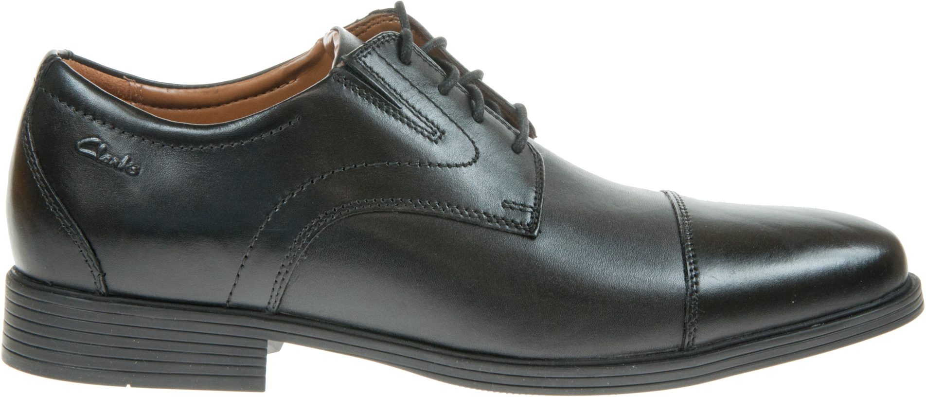 Clarks Whiddon Cap Black Leather 26152912 - Formal Shoes - Humphries Shoes