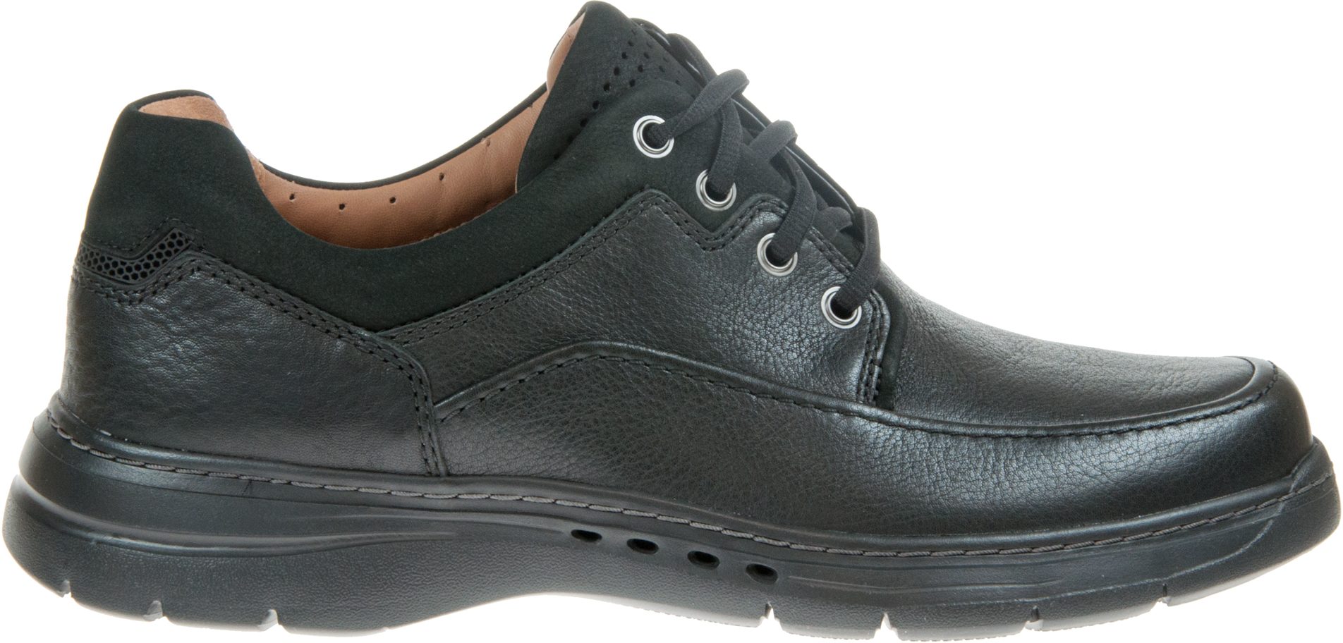 Clarks Un Brawley Lace Black Leather 26151336 - Casual Shoes ...