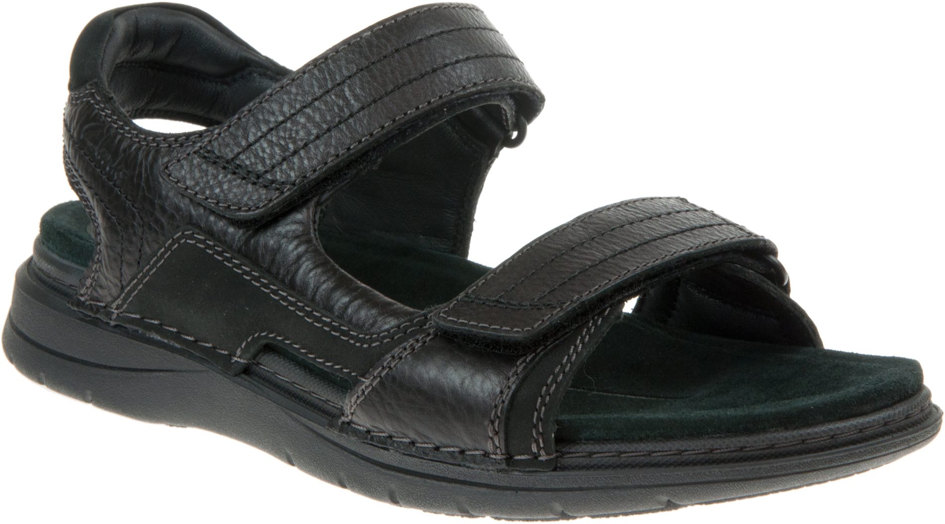 Clarks Nature Trek Black Nubuck 26159760 - Full Sandals - Humphries Shoes