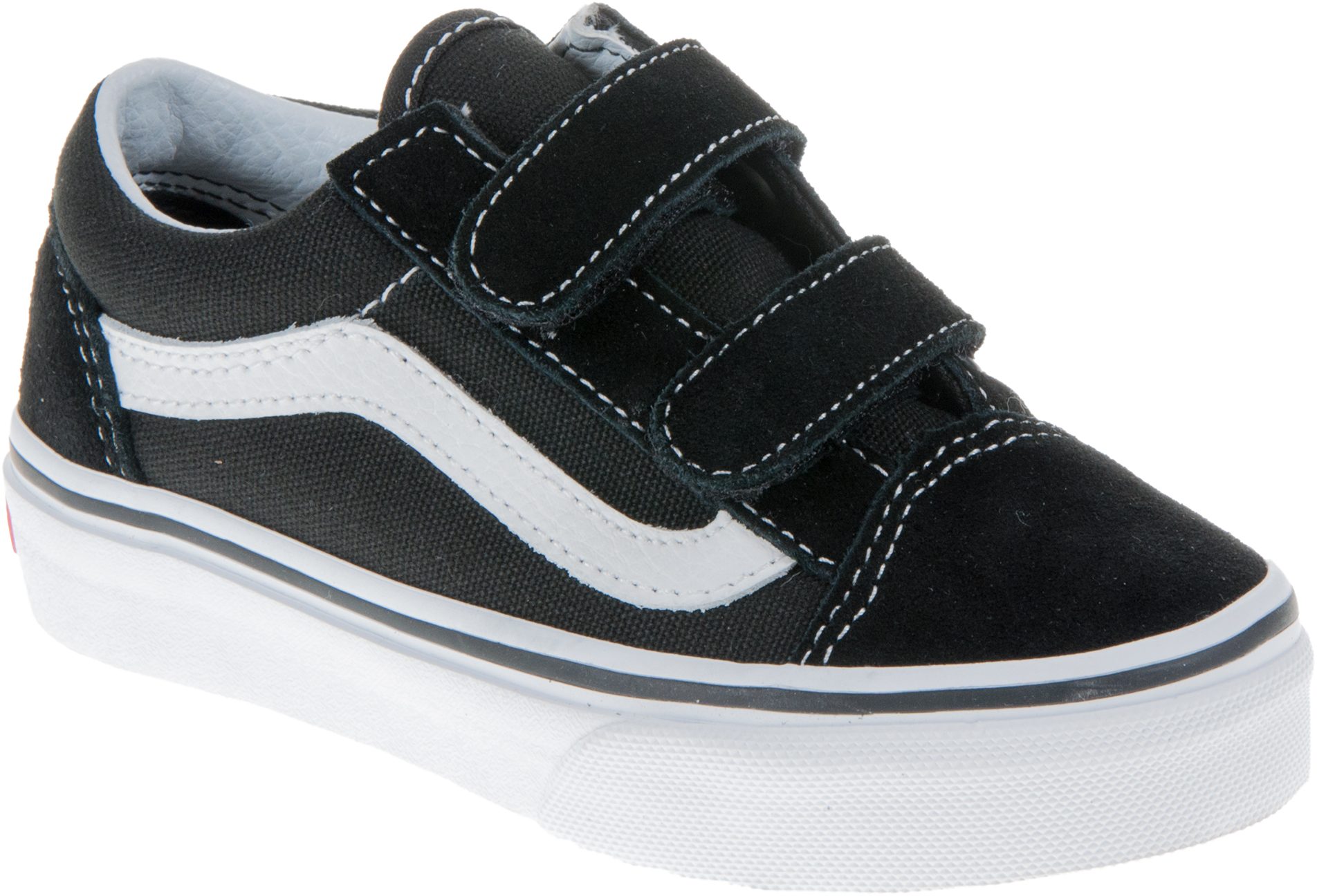 Vans Kids Old Skool Velcro Black / White VN000VHE6BT Boys Canvas