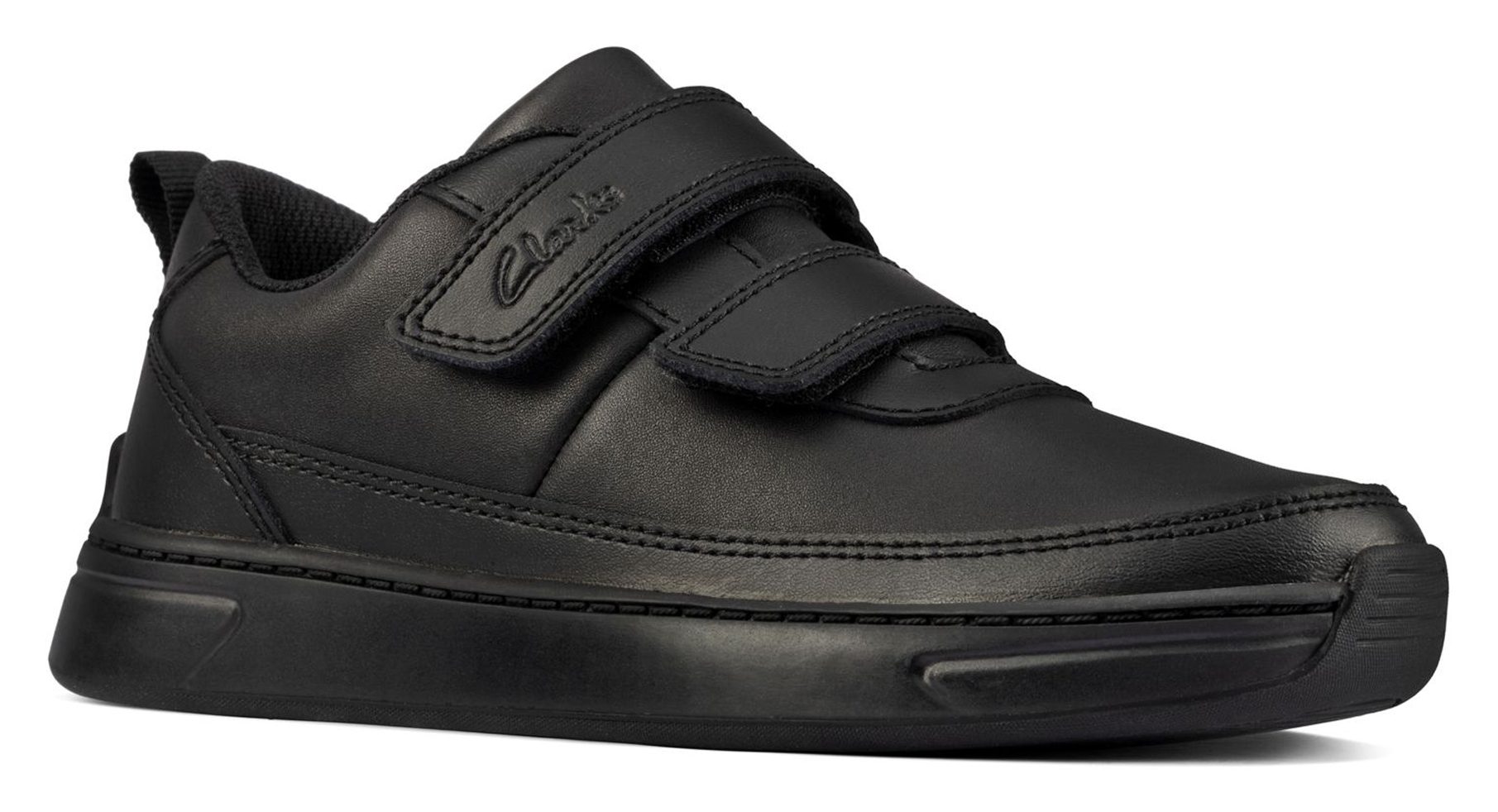 Clarks Vibrant Glow Kid Black Leather 26162262 - Boys School Shoes ...