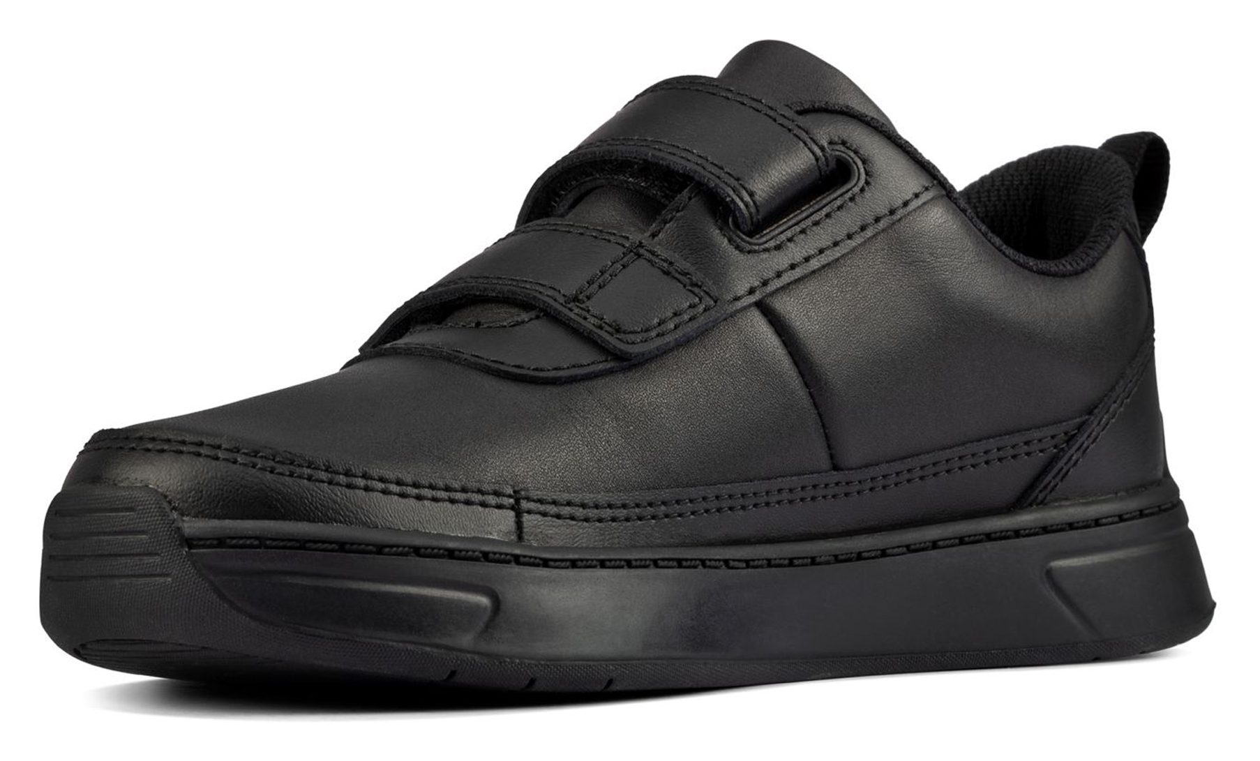 Clarks Vibrant Glow Kid Black Leather 26162262 - Boys School Shoes ...