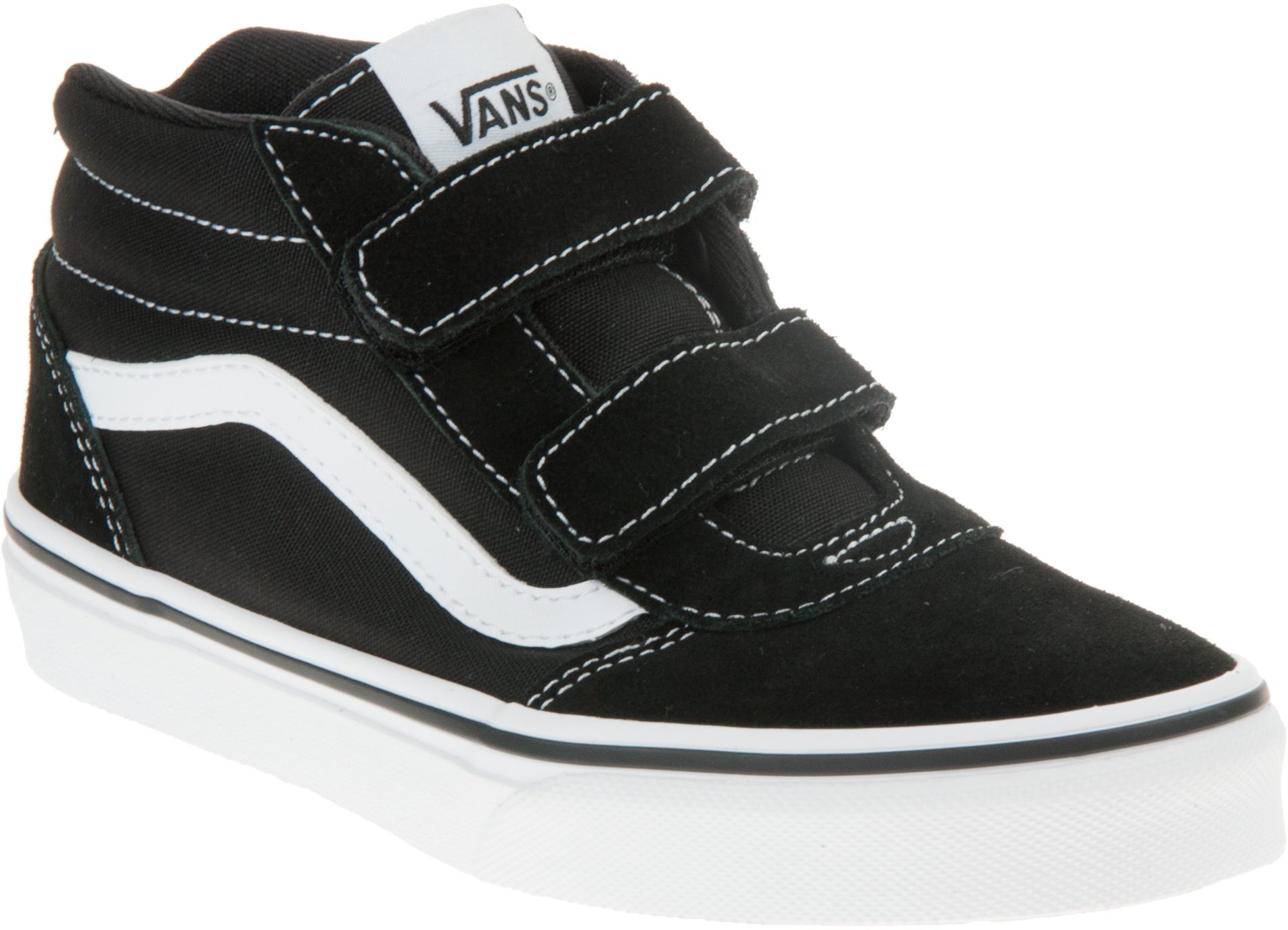 Vans Kids Ward Mid Velcro Black / White VN0A5HZ9IJU1 - Boys Boots ...