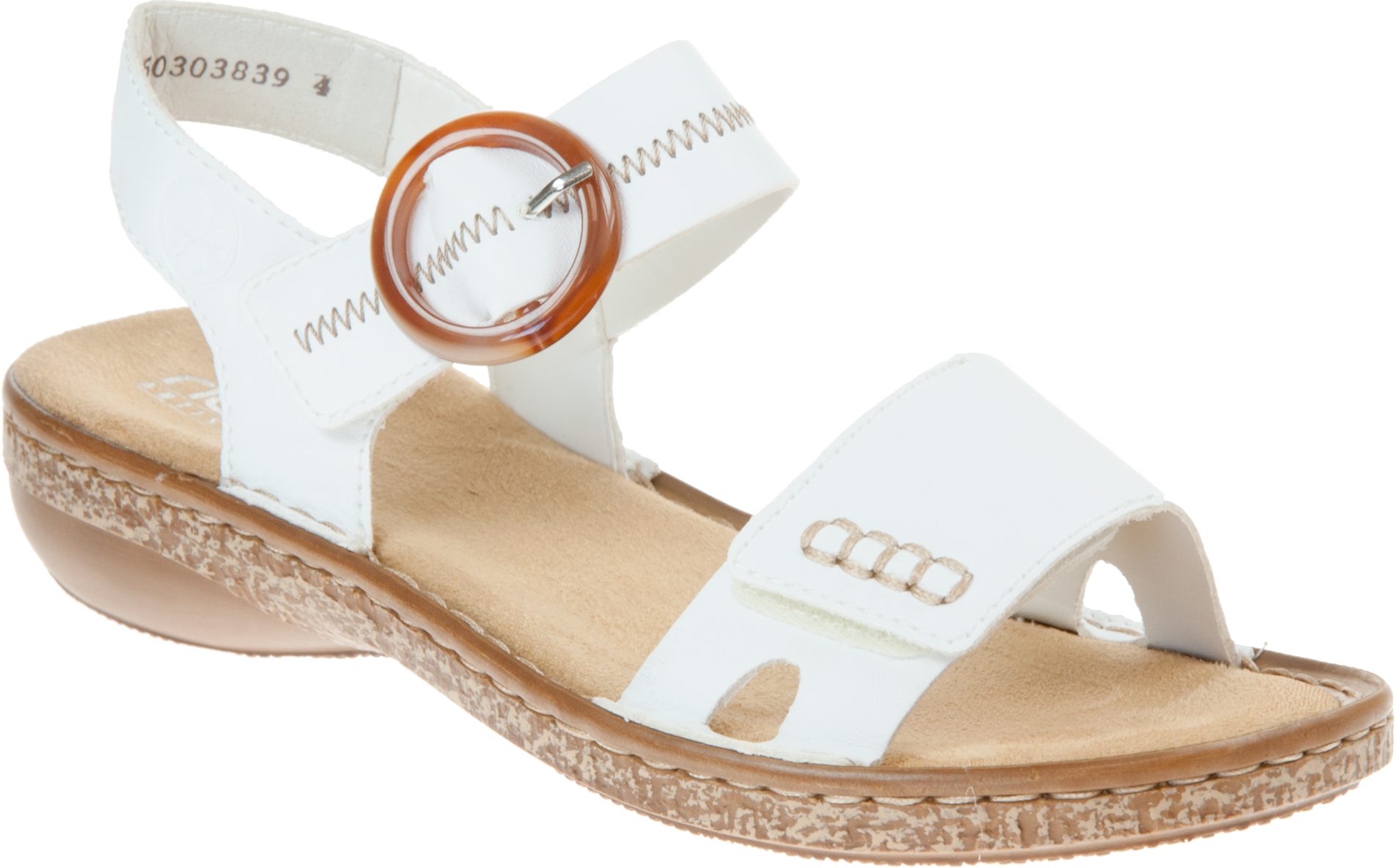 Rieker Regina White 628Z3 80 Full Sandals Humphries Shoes