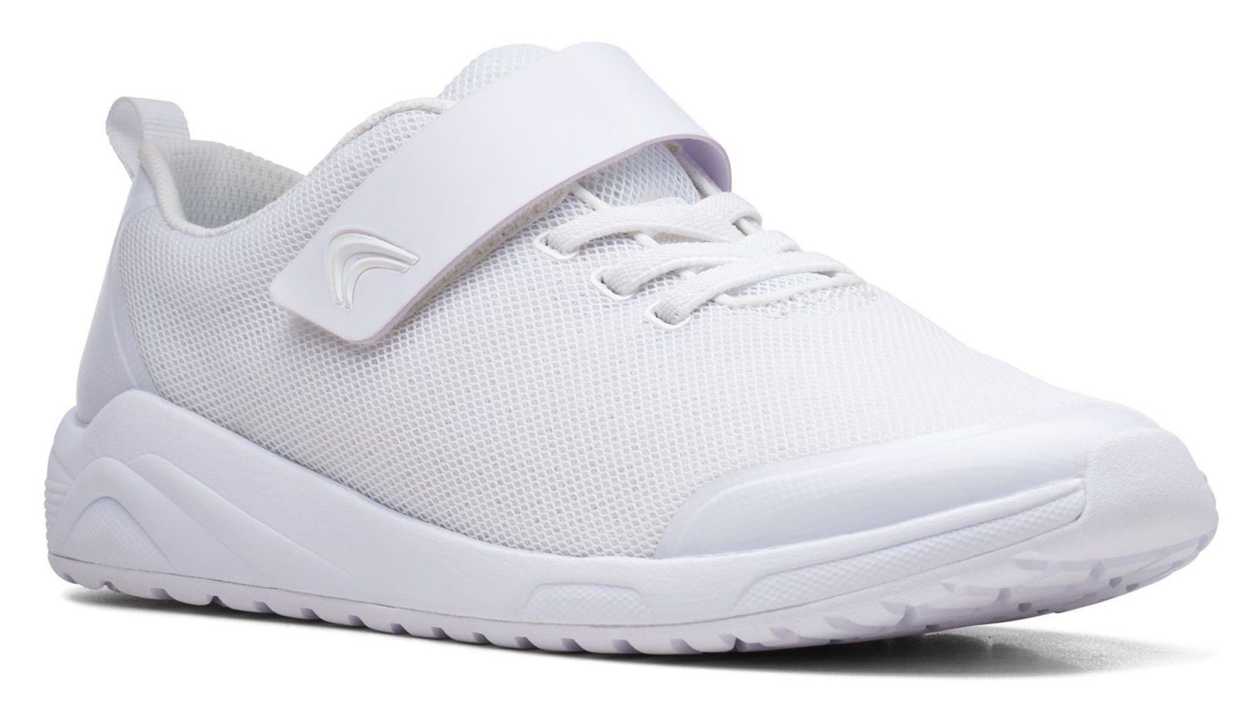Clarks Aeon Pace Youth White 26168605 - Boys Trainers - Humphries Shoes