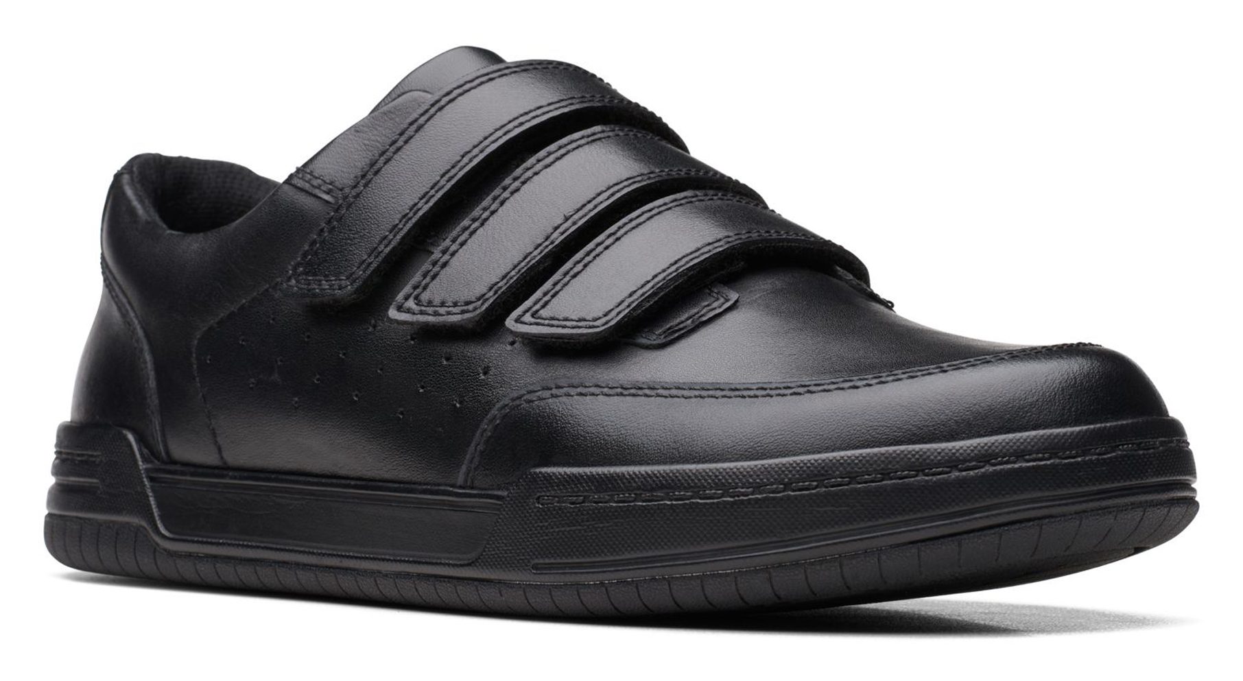 Clarks Fawn Bar Youth Black Leather 26168364 - Boys School Shoes ...