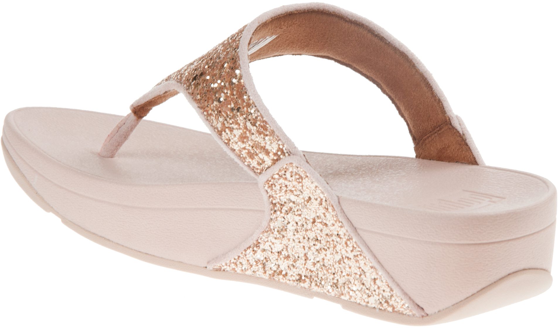 FitFlop Lulu Glitter Toe-Post Rose Gold X03-323 - Mule Sandals ...