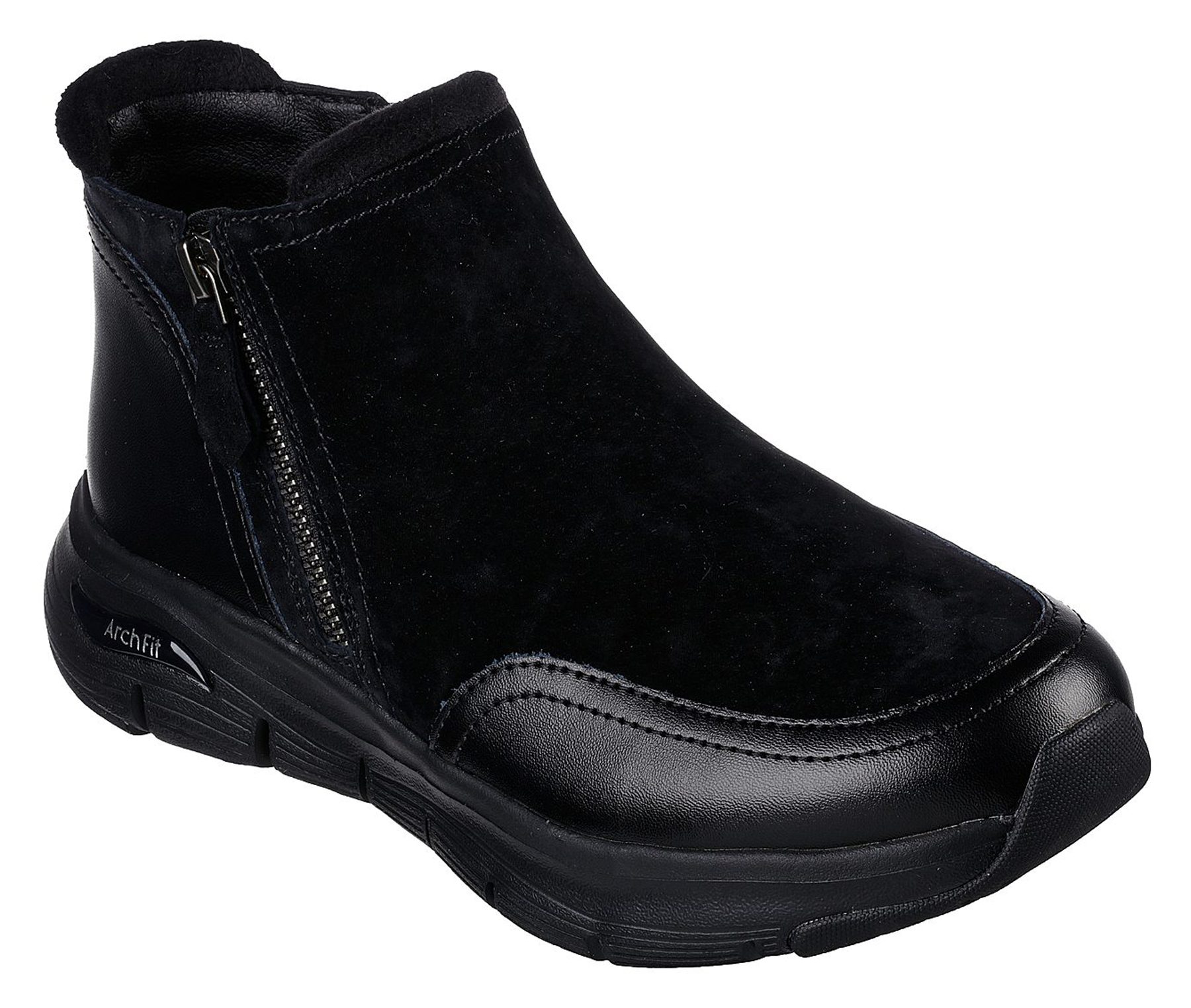 Skechers Arch Fit Smooth Modest Black 167366 Bbk Ankle Boots