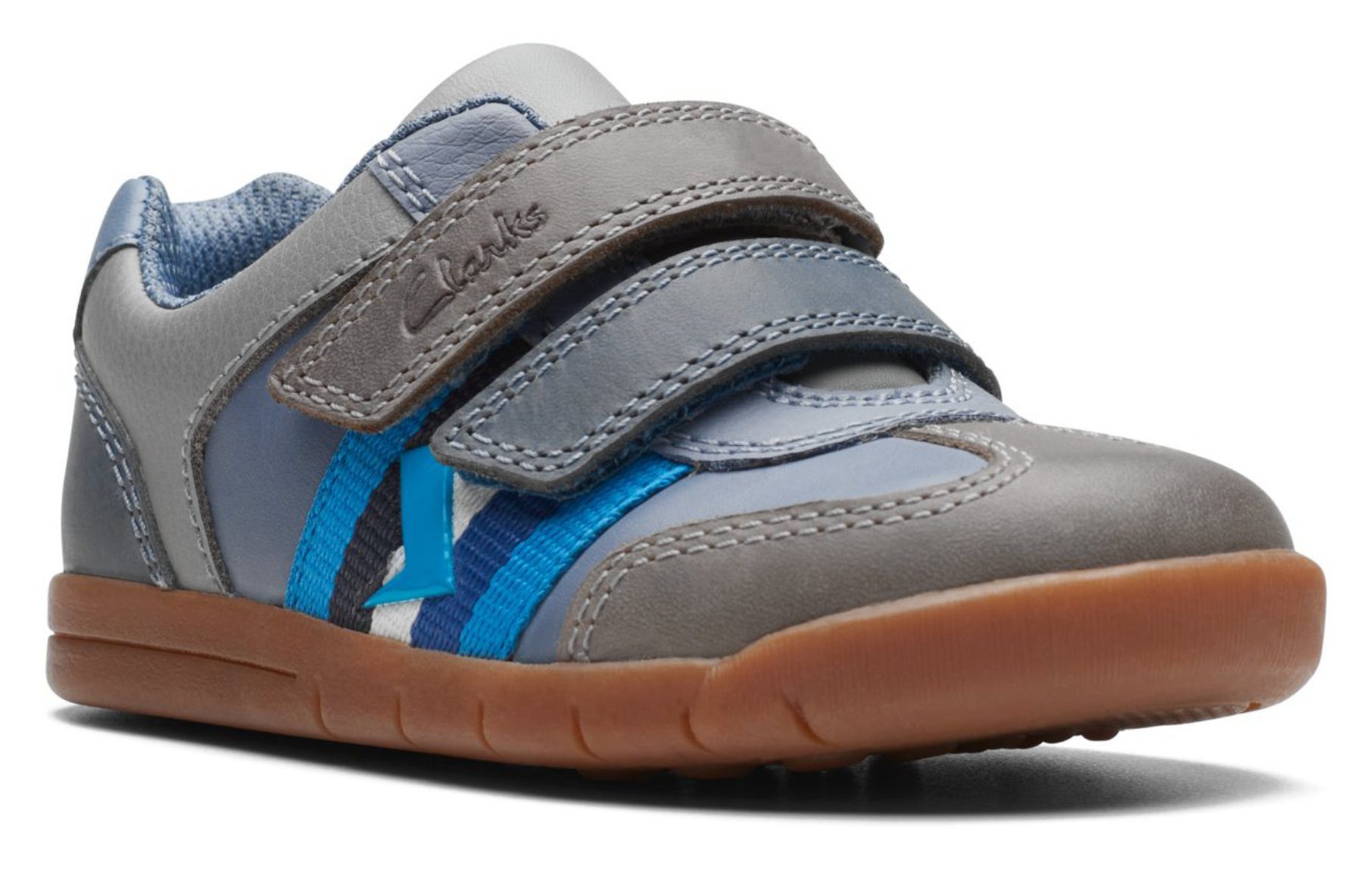 Clarks Den Stripe Toddler Blue Combi 26170112 - Boys Shoes - Humphries ...