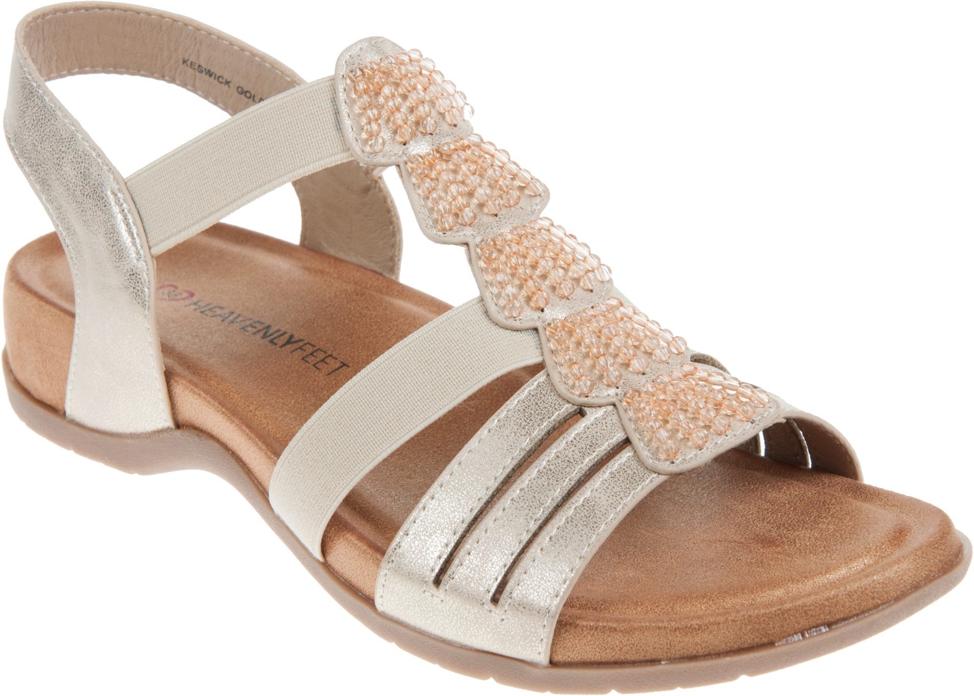 Heavenly Feet Keswick Gold Sa0003612 - Full Sandals - Humphries Shoes