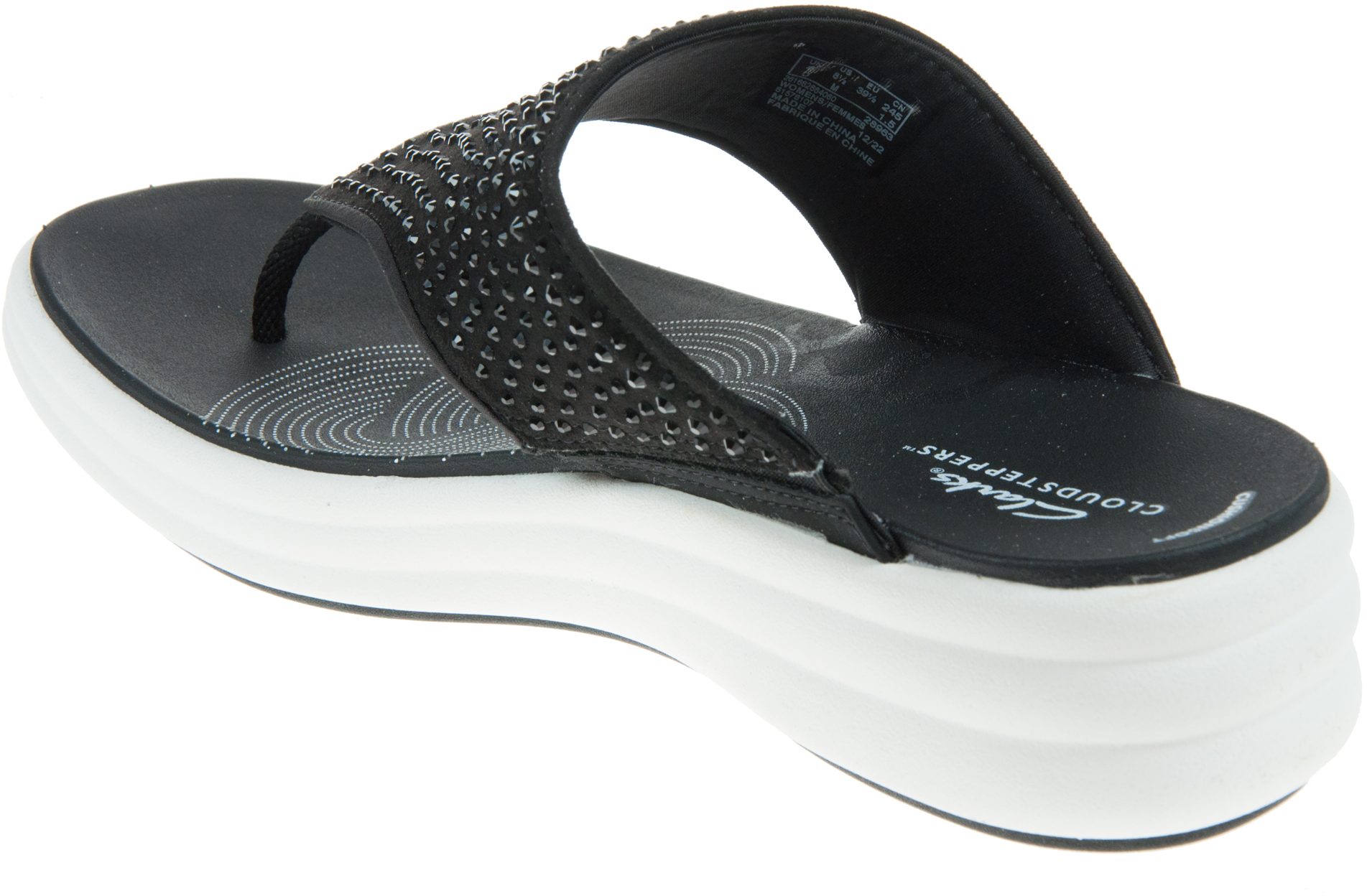 Clarks Drift Jaunt Black 26166266 - Toe Post Sandals - Humphries Shoes