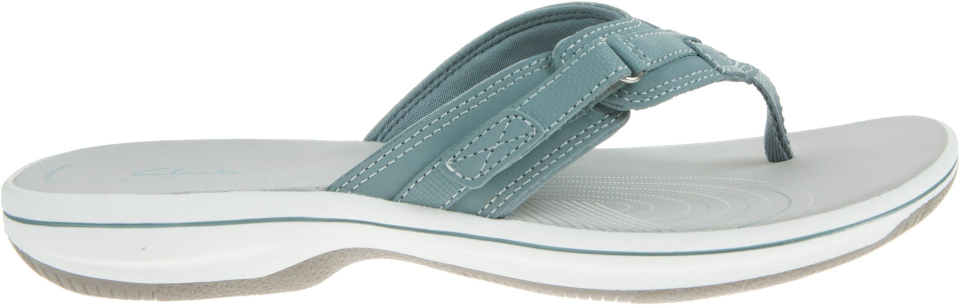 Clarks Brinkley Sea Blue Grey 26169860 - Toe Post Sandals - Humphries Shoes