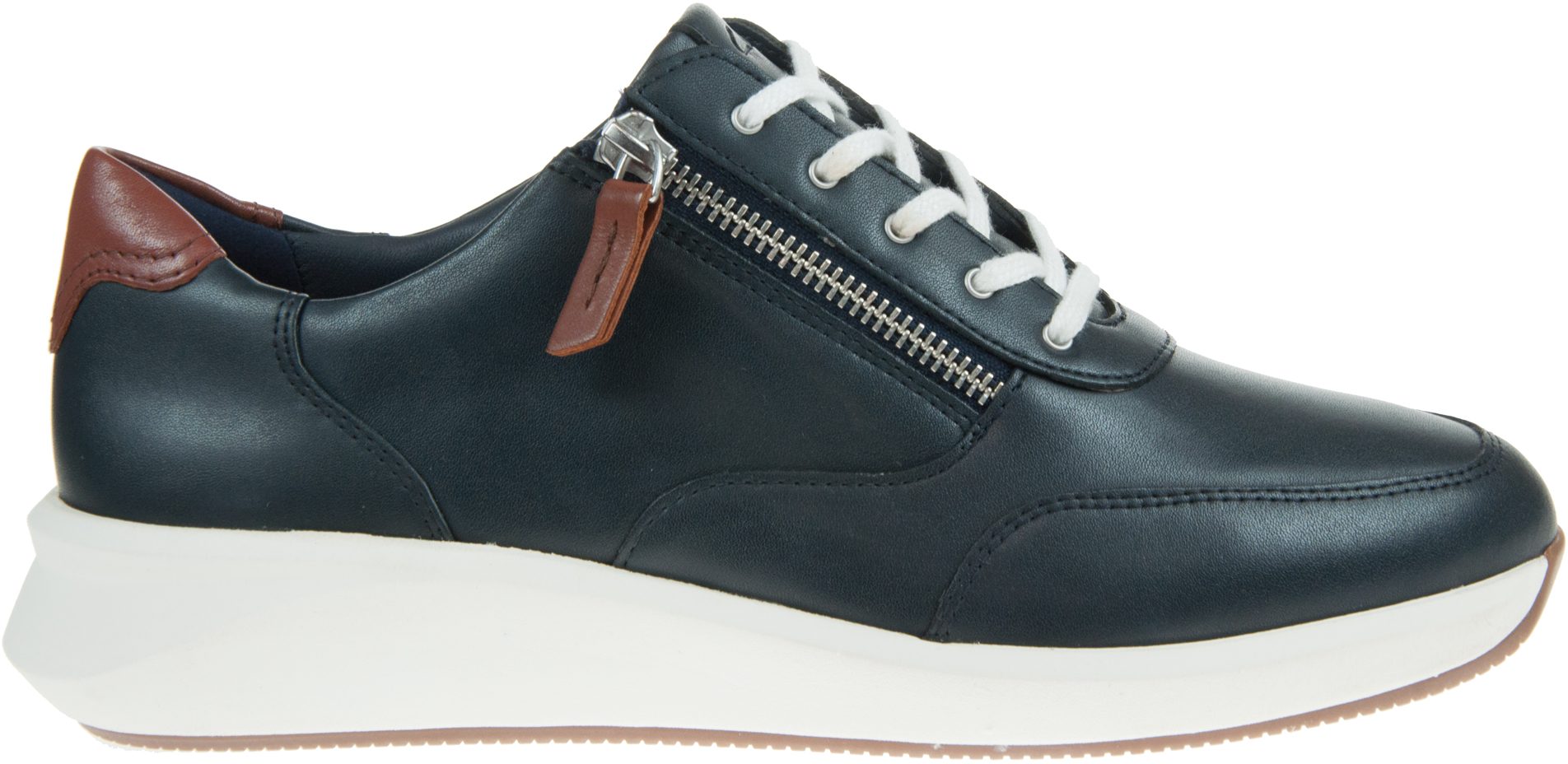 Clarks Un Rio Zip Navy Combi 26170213 - Everyday Shoes - Humphries Shoes