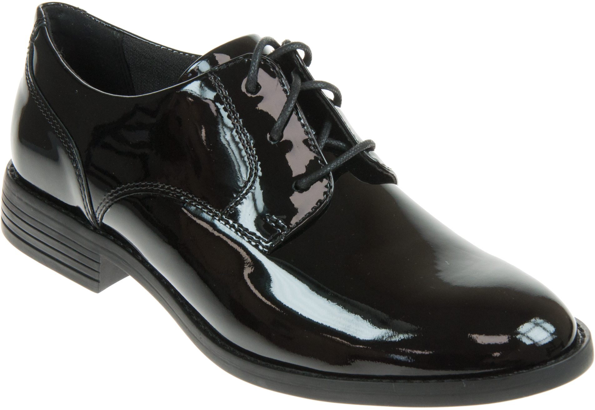 Women's black patent store leather oxford shoes