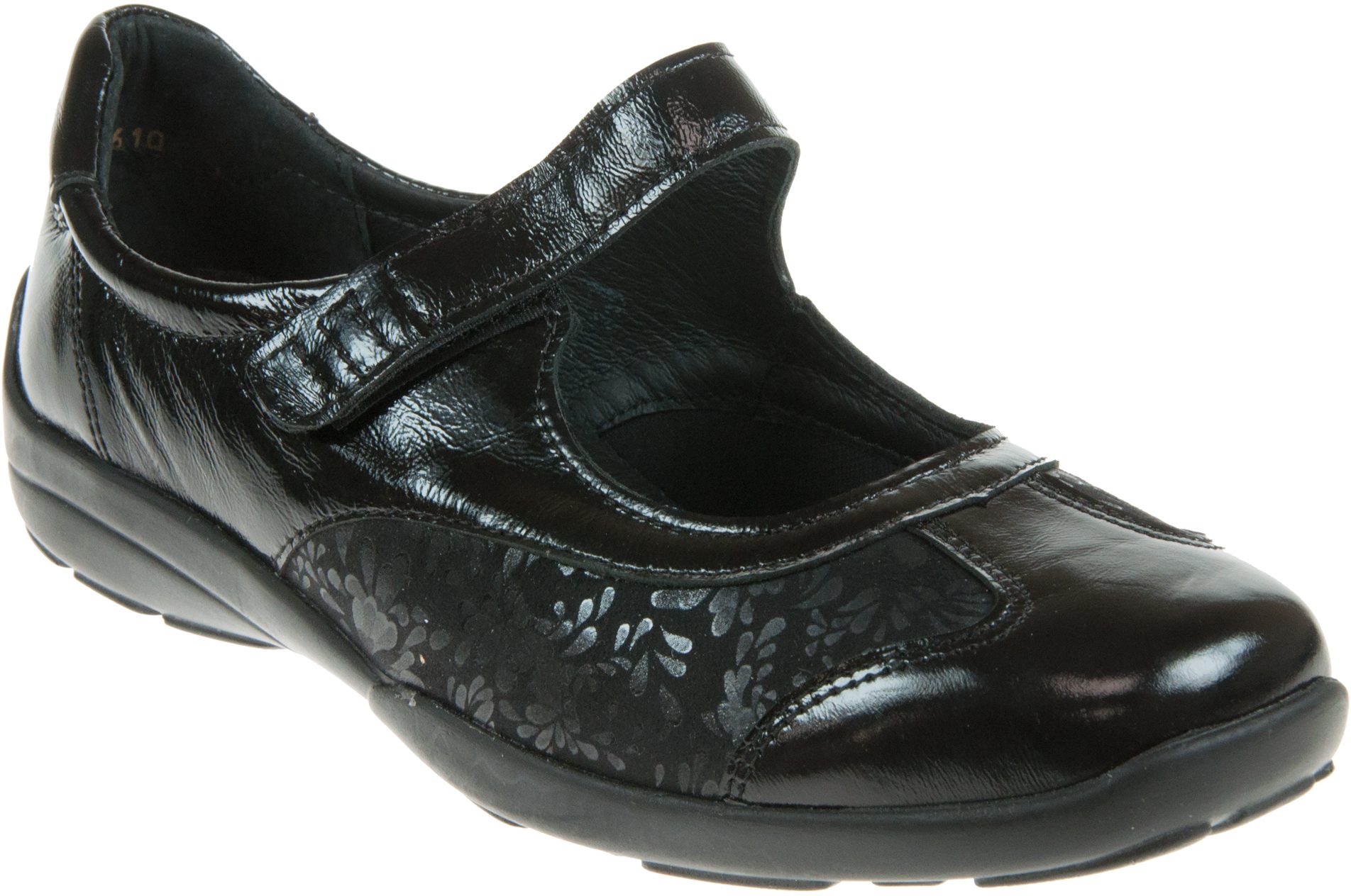 DB Easy B Shoes Winnipeg Black Patent / Floral Stretch 78861Q ...