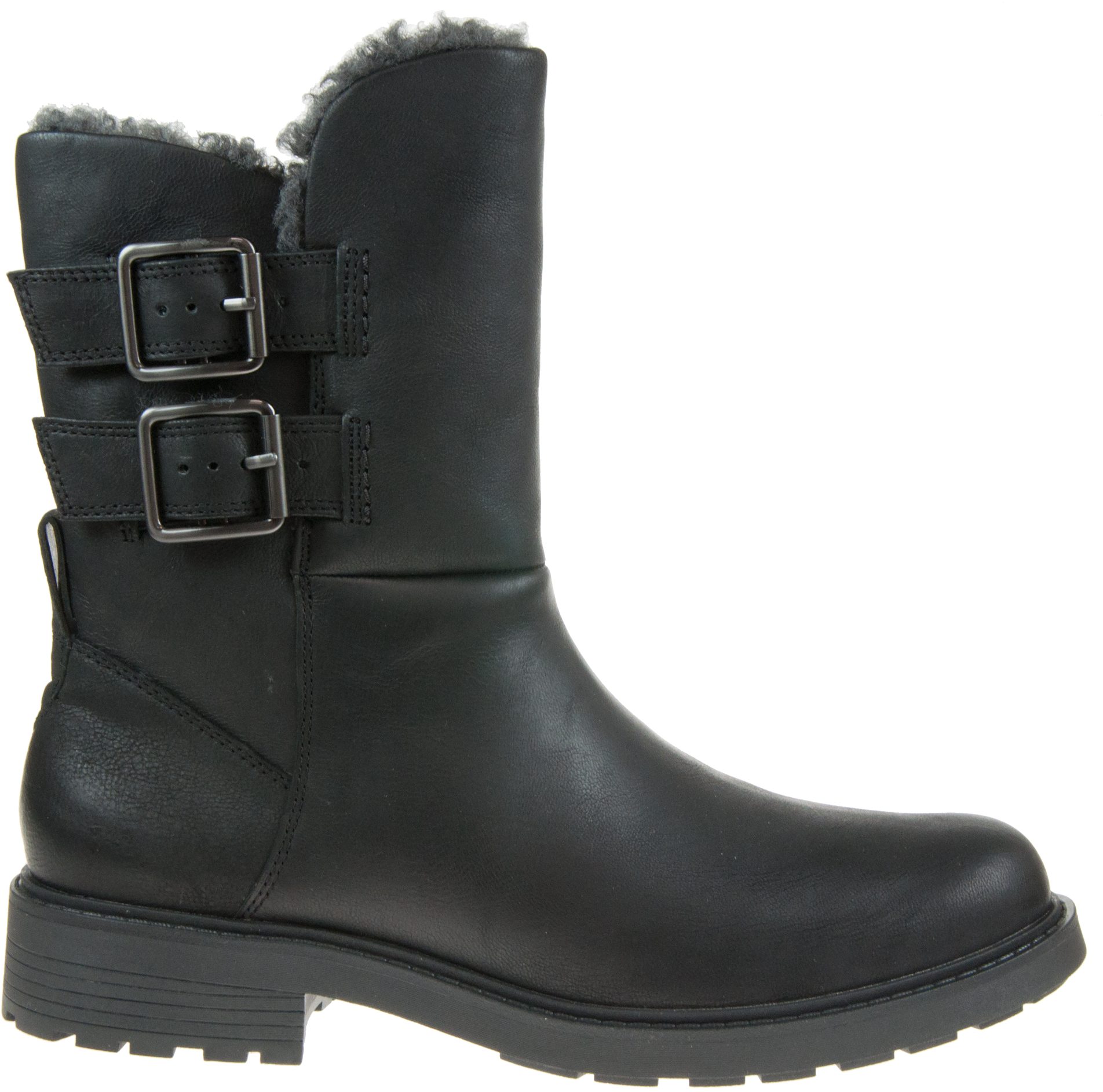 Clarks Orinoco2 buckle Black Wool Lined Leather 26174823 - Calf Boots ...