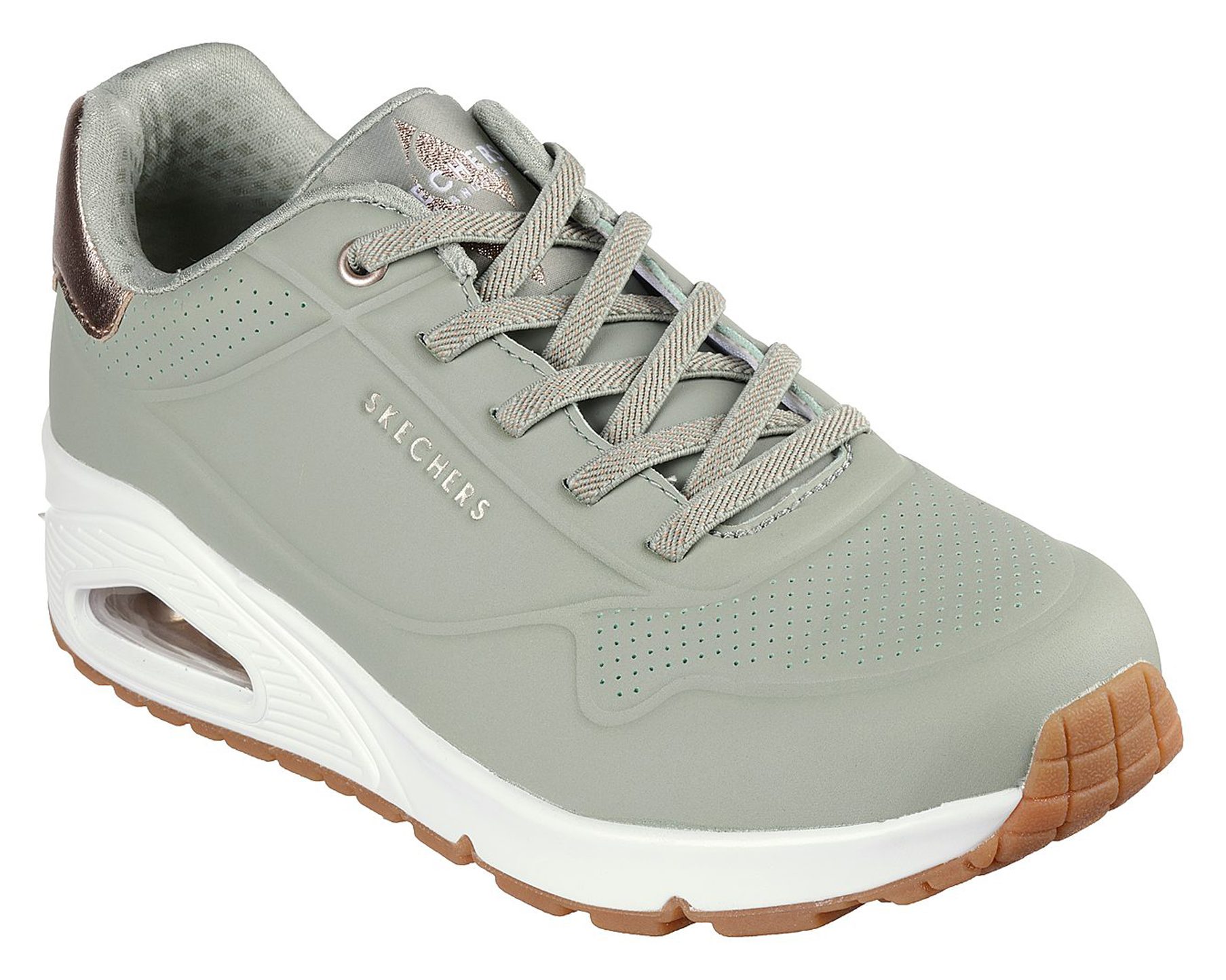 Skechers Uno Shimmer Away Sage 155196 SAGE Everyday Shoes Humphries Shoes