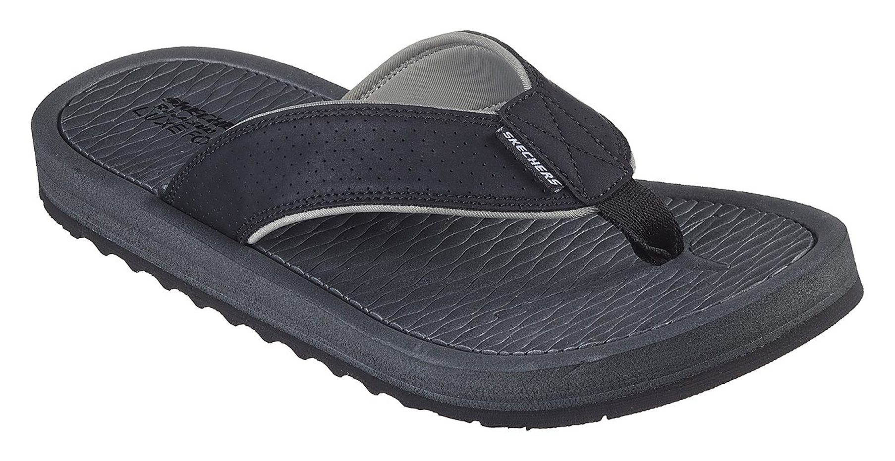 Skechers Tantric Copano Black 205097 BLK Toe Post Sandals Humphries Shoes