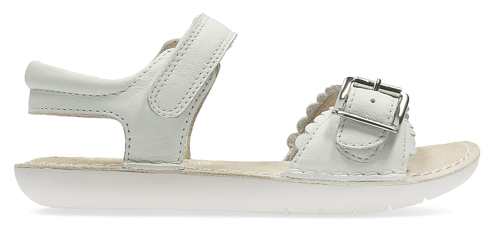 Clarks girls white sandals online