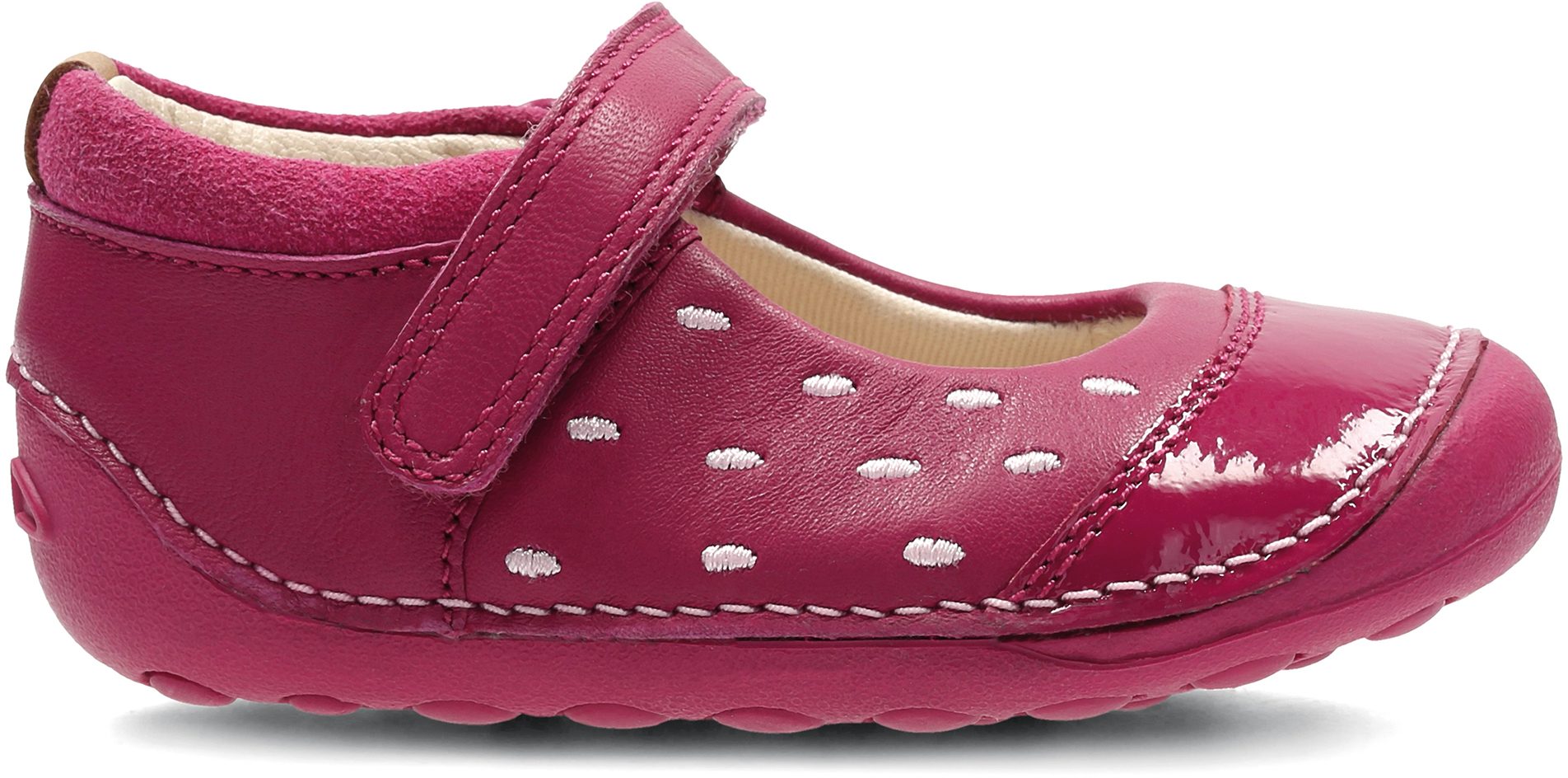 Clarks Little Lou Pink Leather 26127406 - Pre Walkers - Humphries Shoes