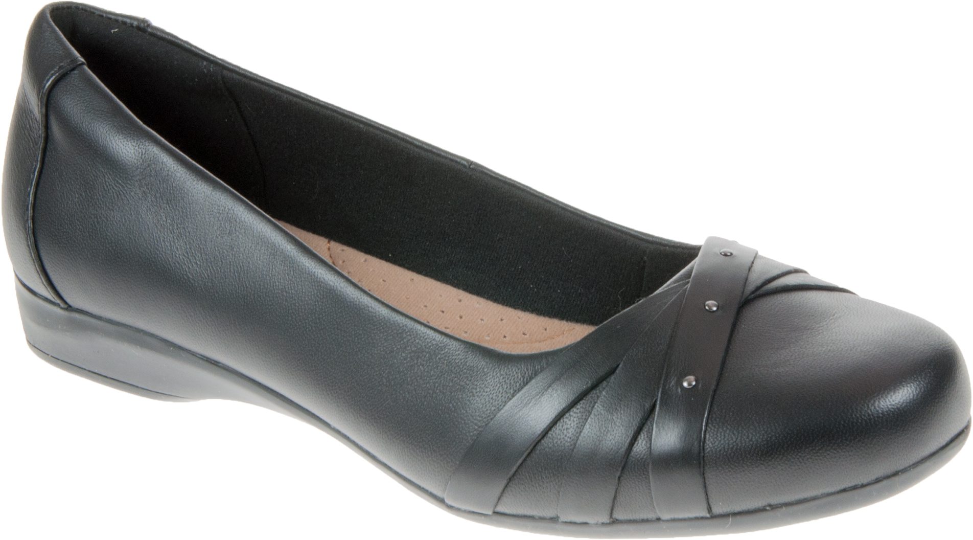 Clarks Kinzie Nadia Black Leather 26128603 - Ballerina Shoes ...