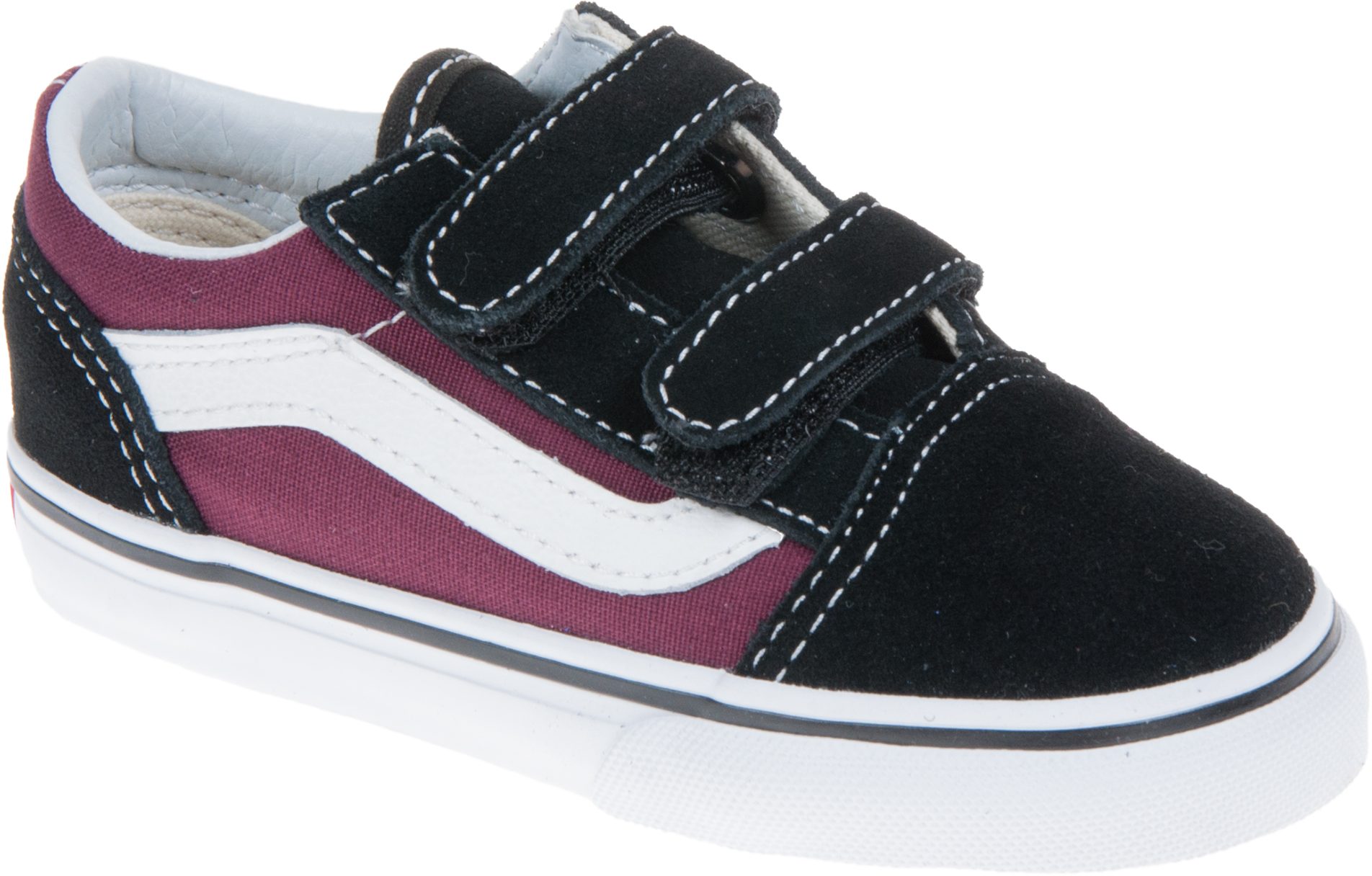 Vans Toddler Old Skool Velcro Black / Burgundy VN0A344KQ7J - Boys ...