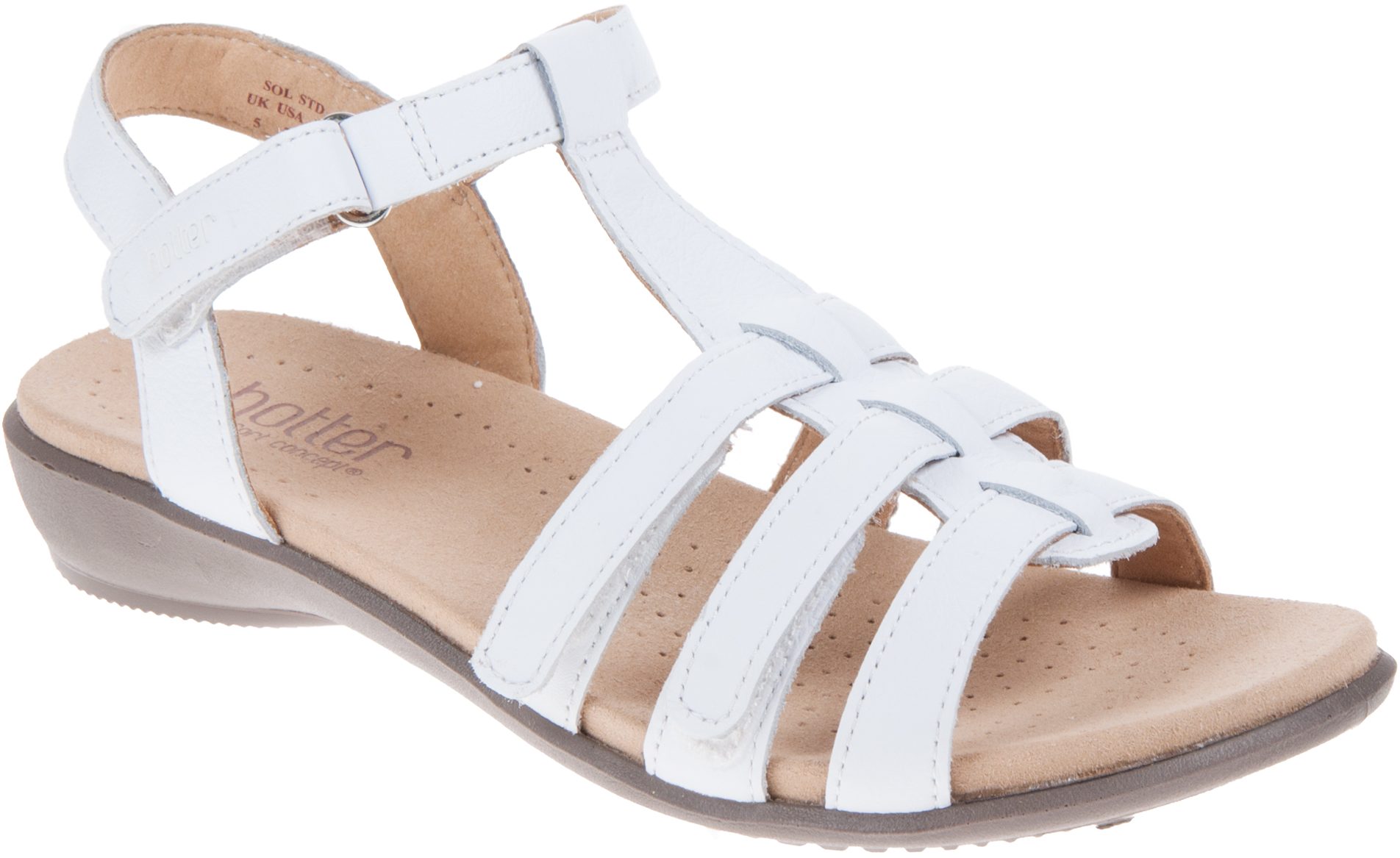 Hotter Sol White soLXX1 Full Sandals Humphries Shoes