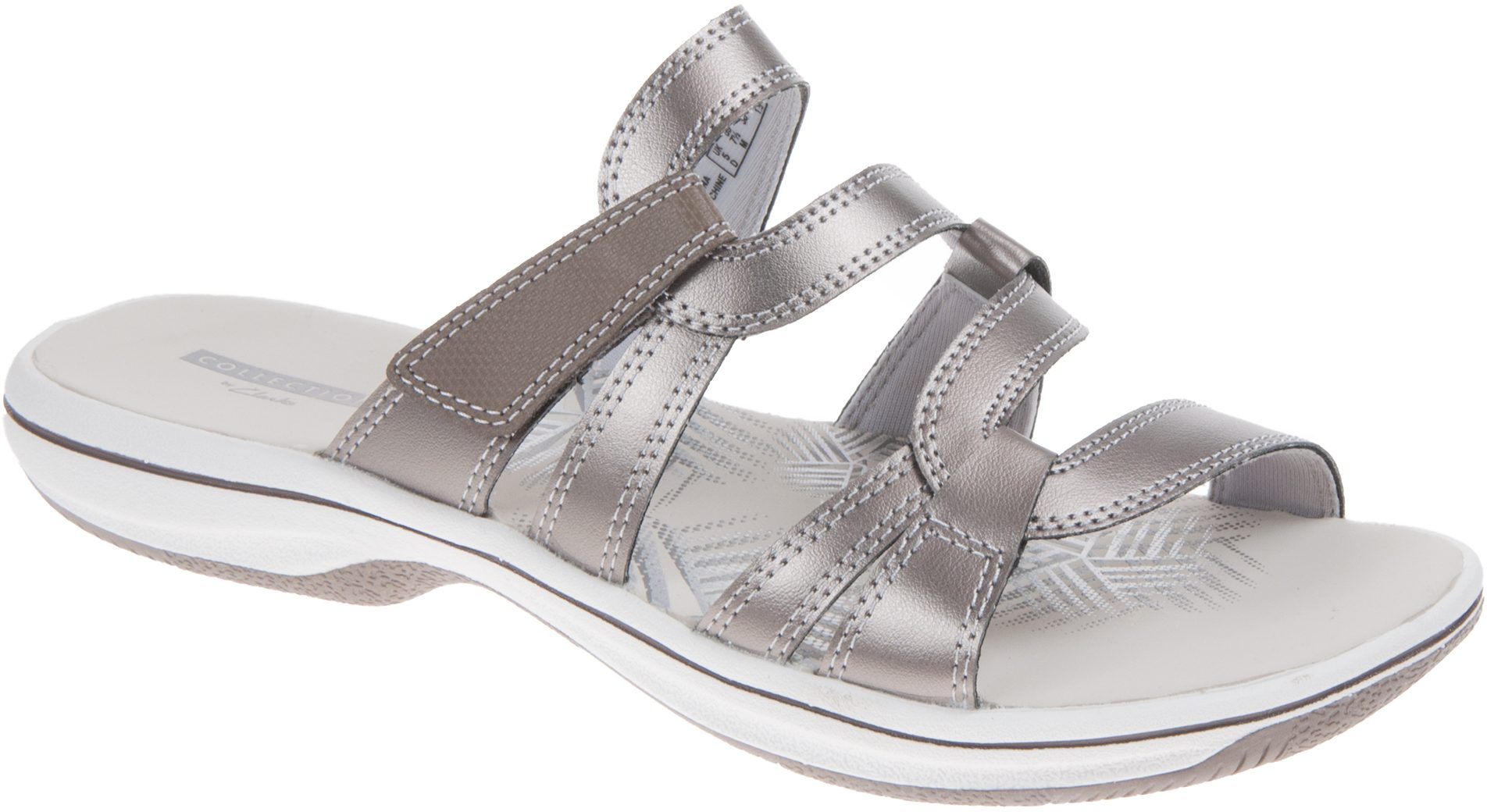 Clarks Brinkley Lonna Pewter Synthetic 26129393 - Mule Sandals ...