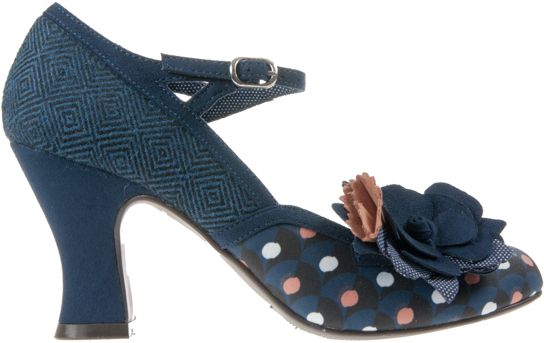 Ruby Shoo Dee Navy Spots 09129 - Court Shoes - Humphries Shoes