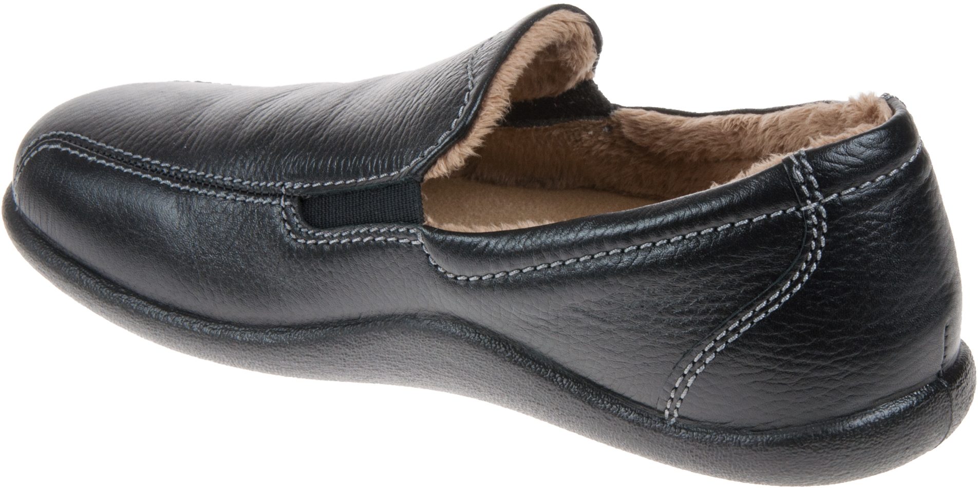 Hotter Relax Black Grain - Full Slippers - Humphries Shoes