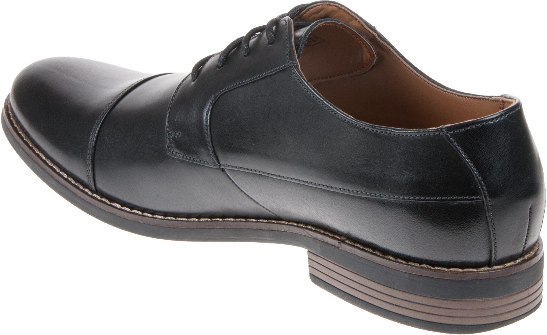 Clarks Becken Cap Black Leather 26123139 - Formal Shoes - Humphries Shoes