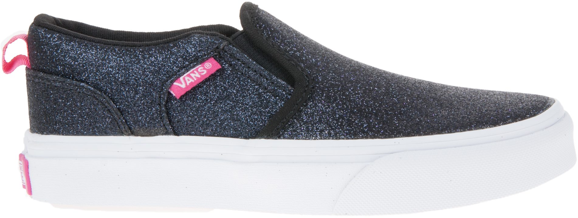 Black glitter slip on vans best sale