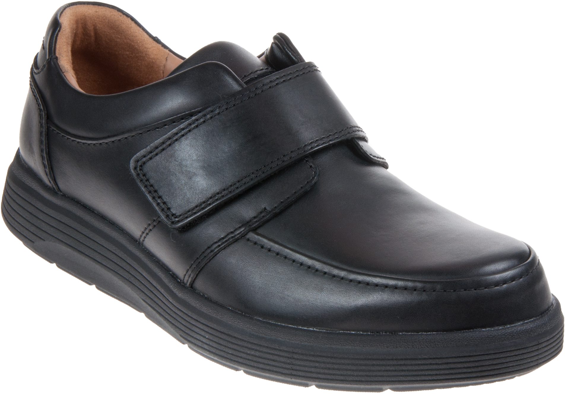 Clarks Un Abode Strap Black Leather 26136986 - Casual Shoes - Humphries ...