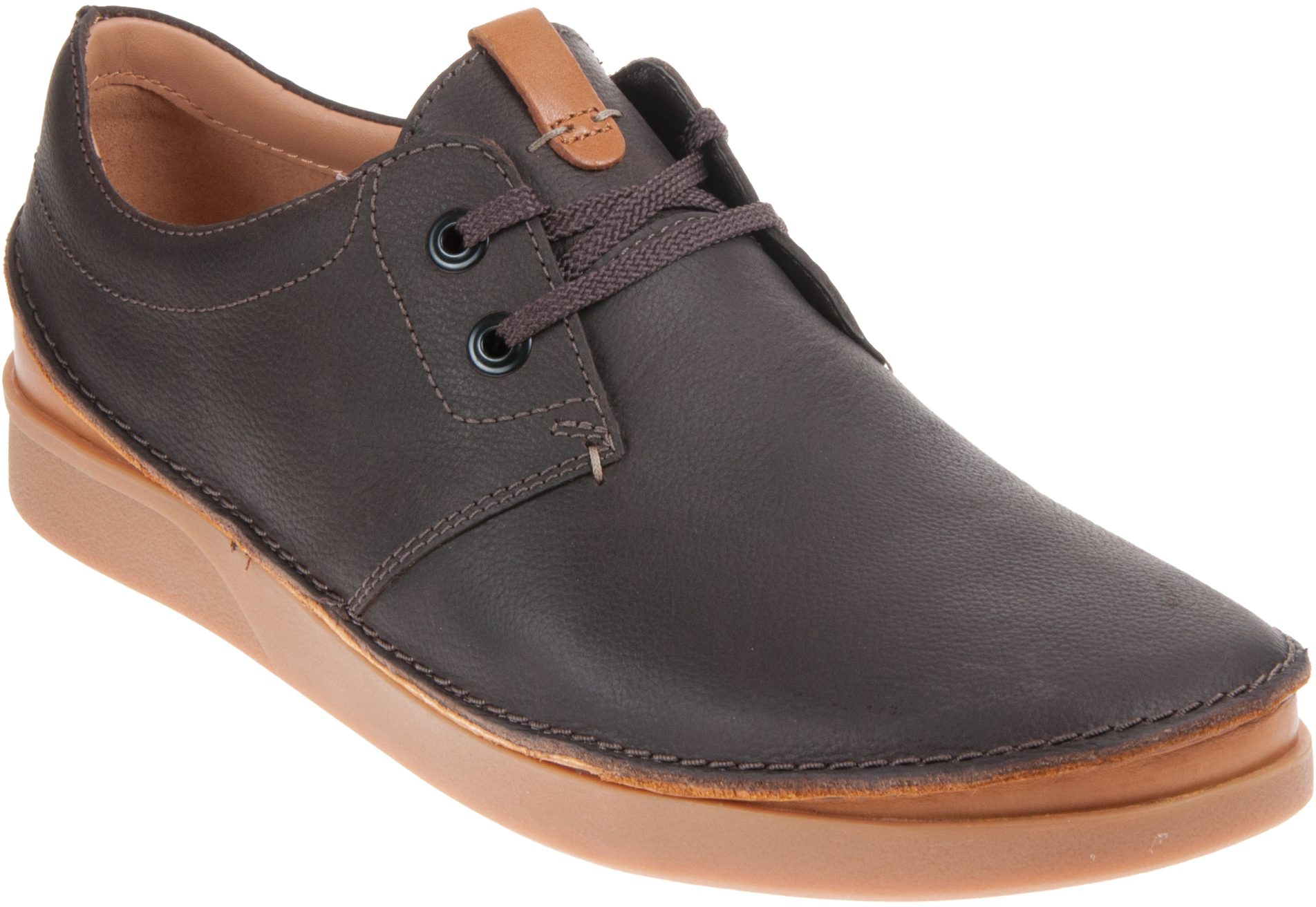 Clarks Oakland Lace Dark Brown Leather 26135393 - Casual Shoes ...