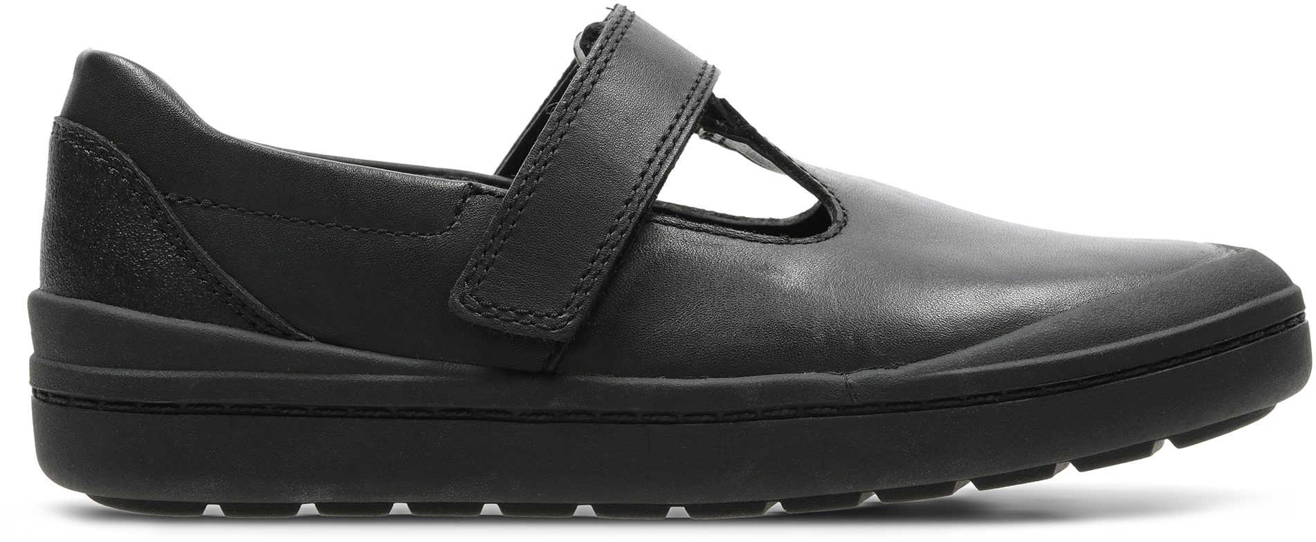 Clarks Rock Move Kids Black Leather 26140648 - Girls School Shoes ...