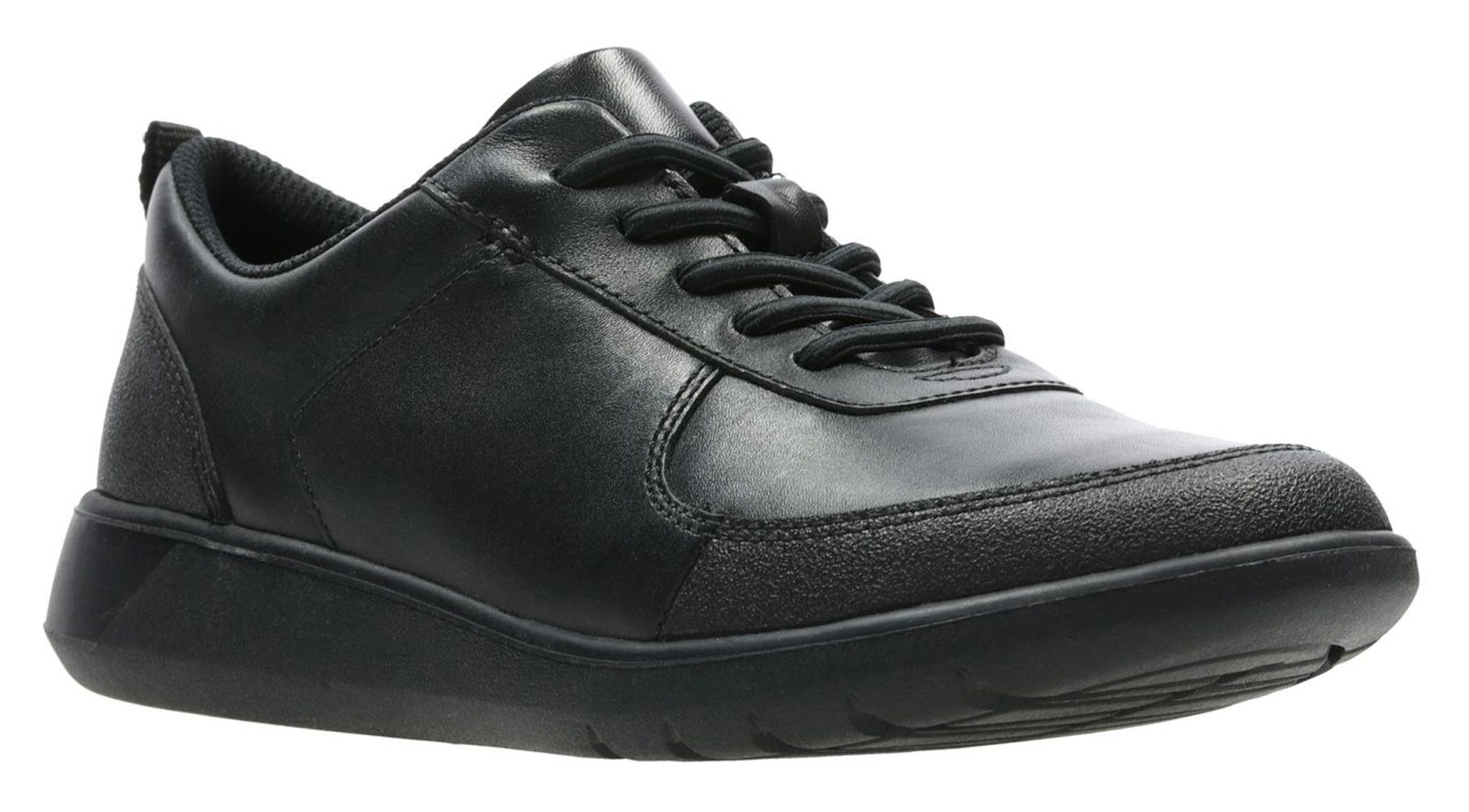 Clarks Scape Street Kid Black Leather 26140568 - Boys School Shoes ...