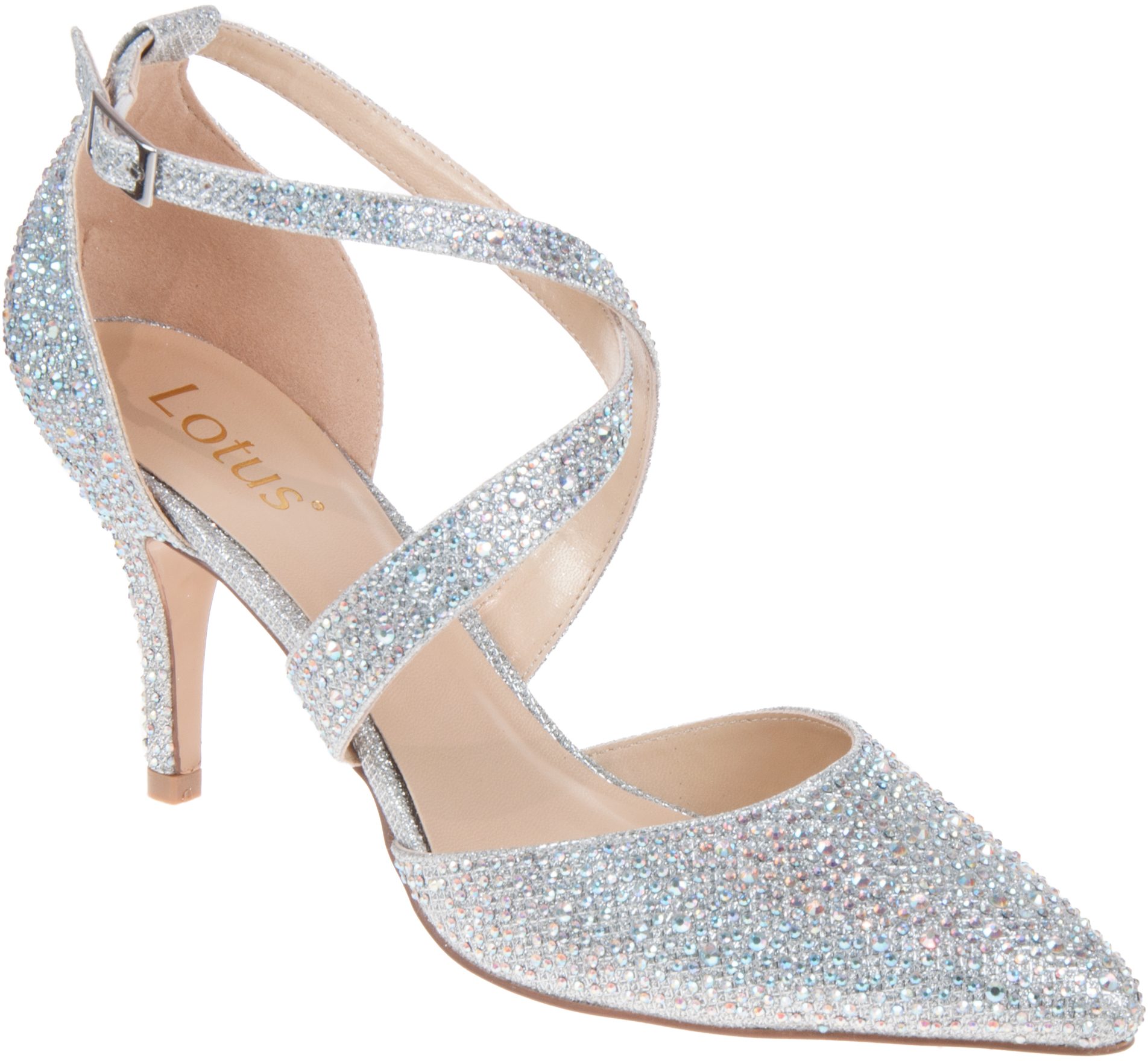 Lotus Star Silver / Diamante ULS005 - Court Shoes - Humphries Shoes