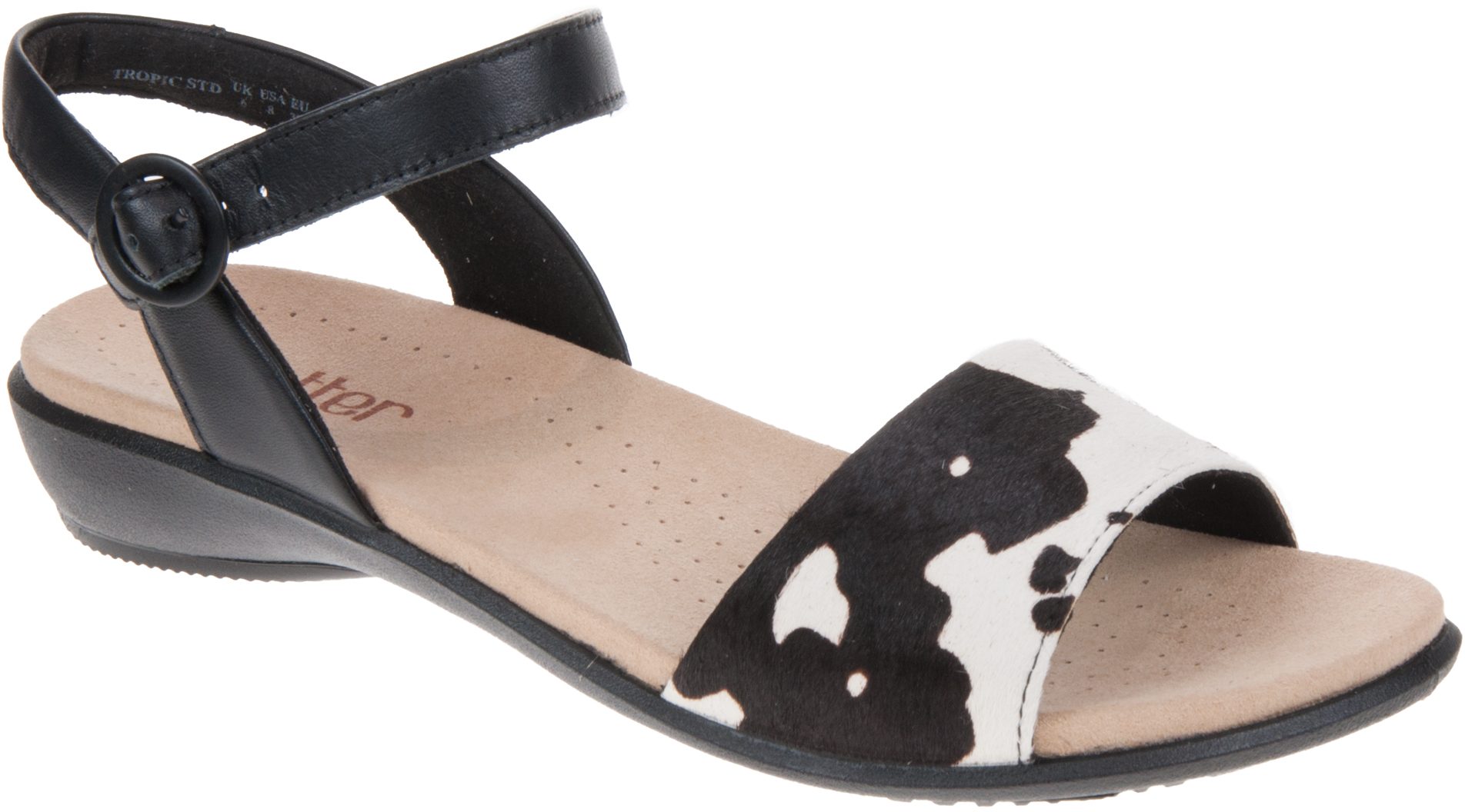 hotter cow print sandals