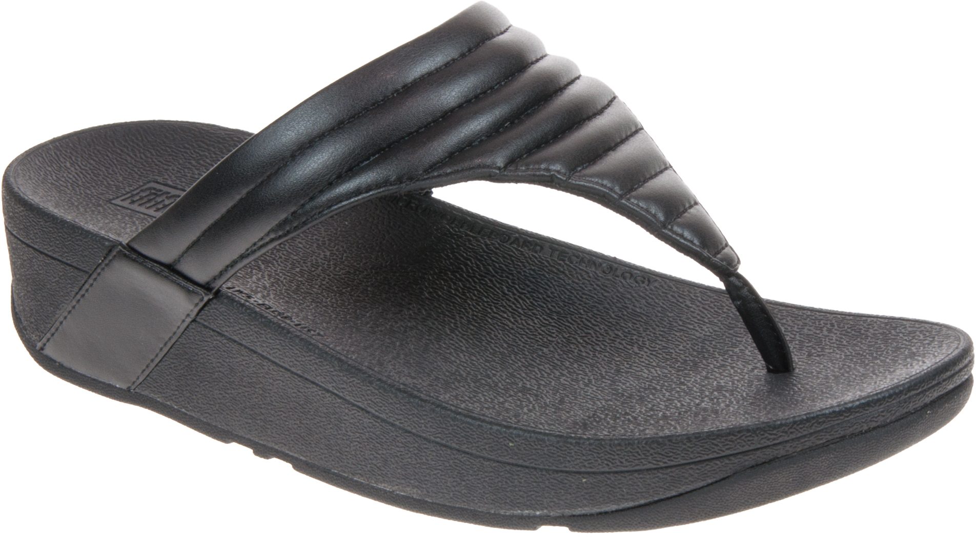 FitFlop Lottie Padded Black T76-001 - Toe Post Sandals - Humphries Shoes