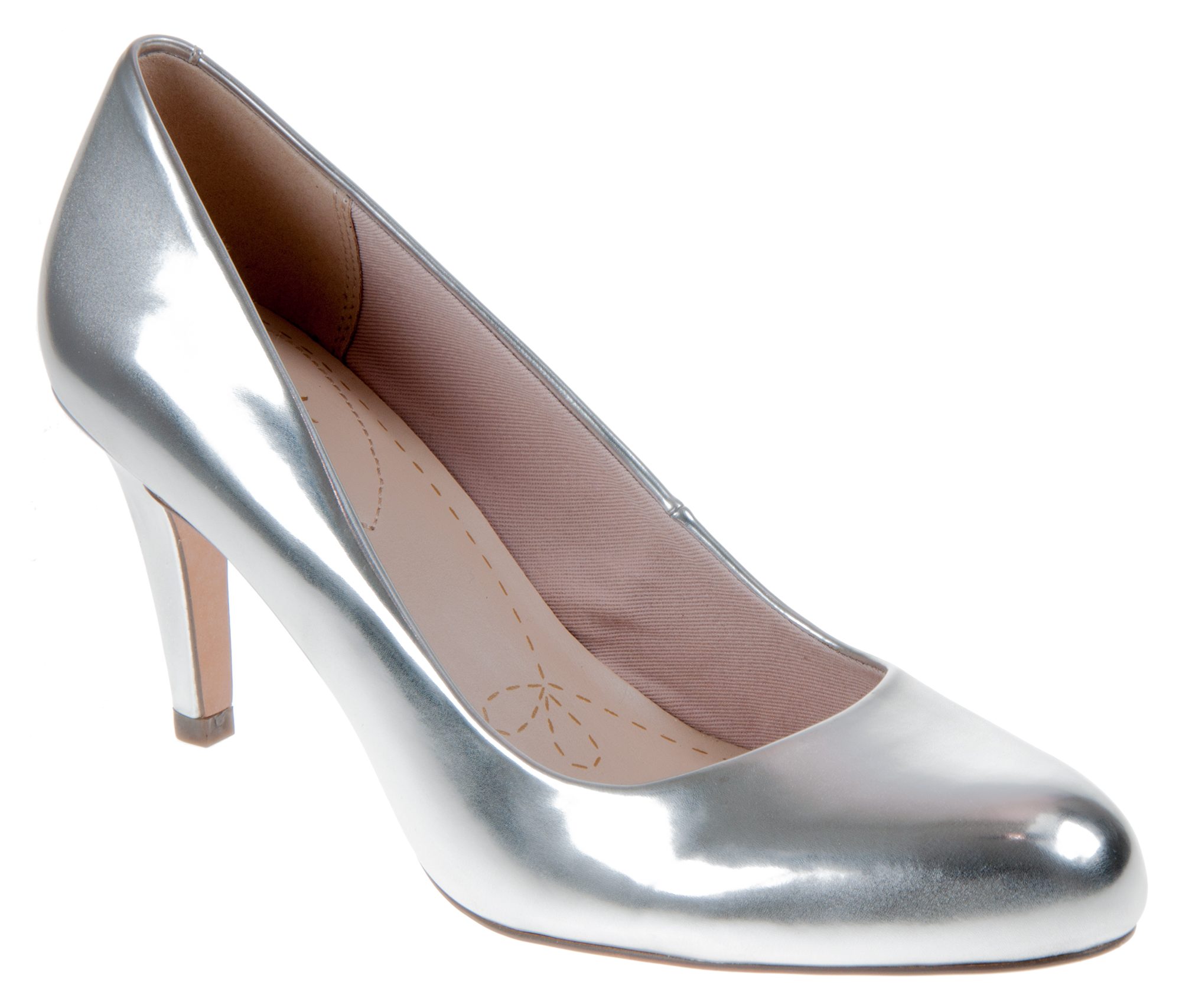 clarks silver court shoes