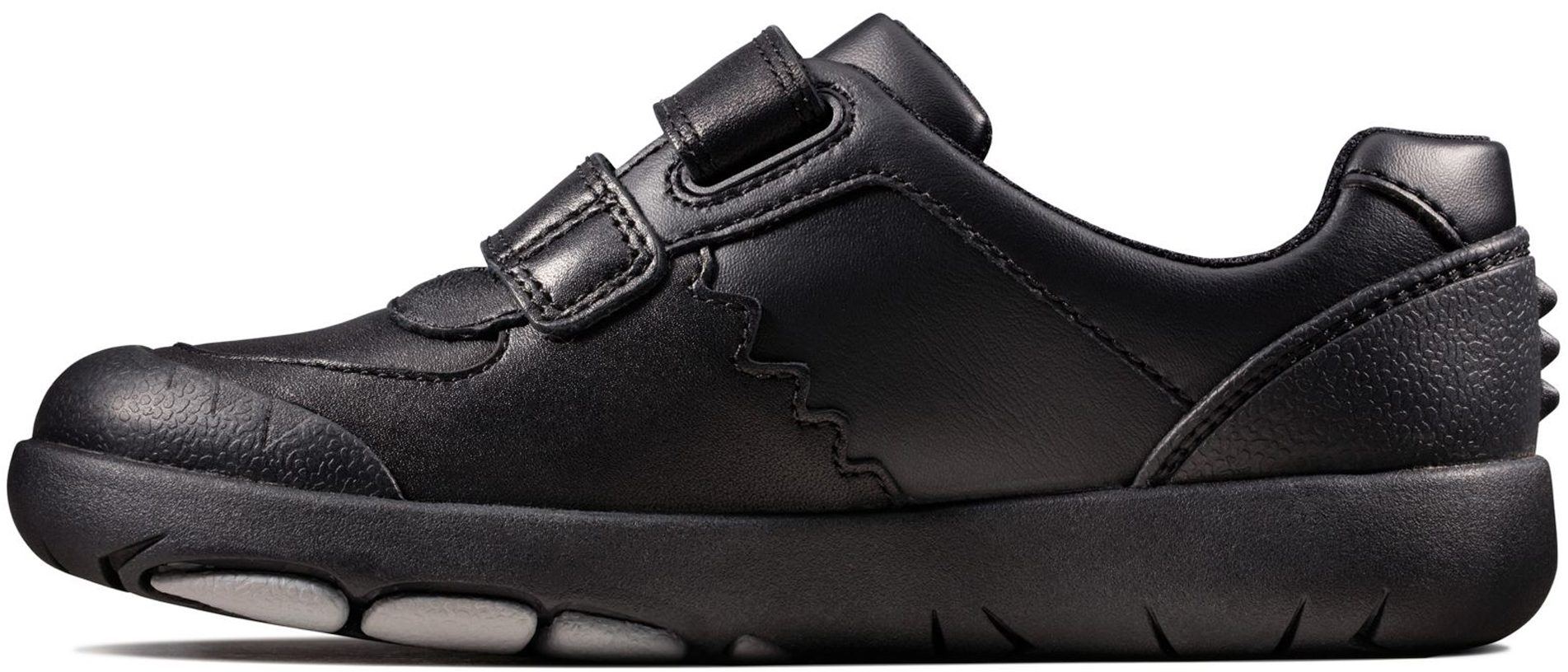 Clarks Rex Pace Kids Black Leather 26147044 - Boys School Shoes ...